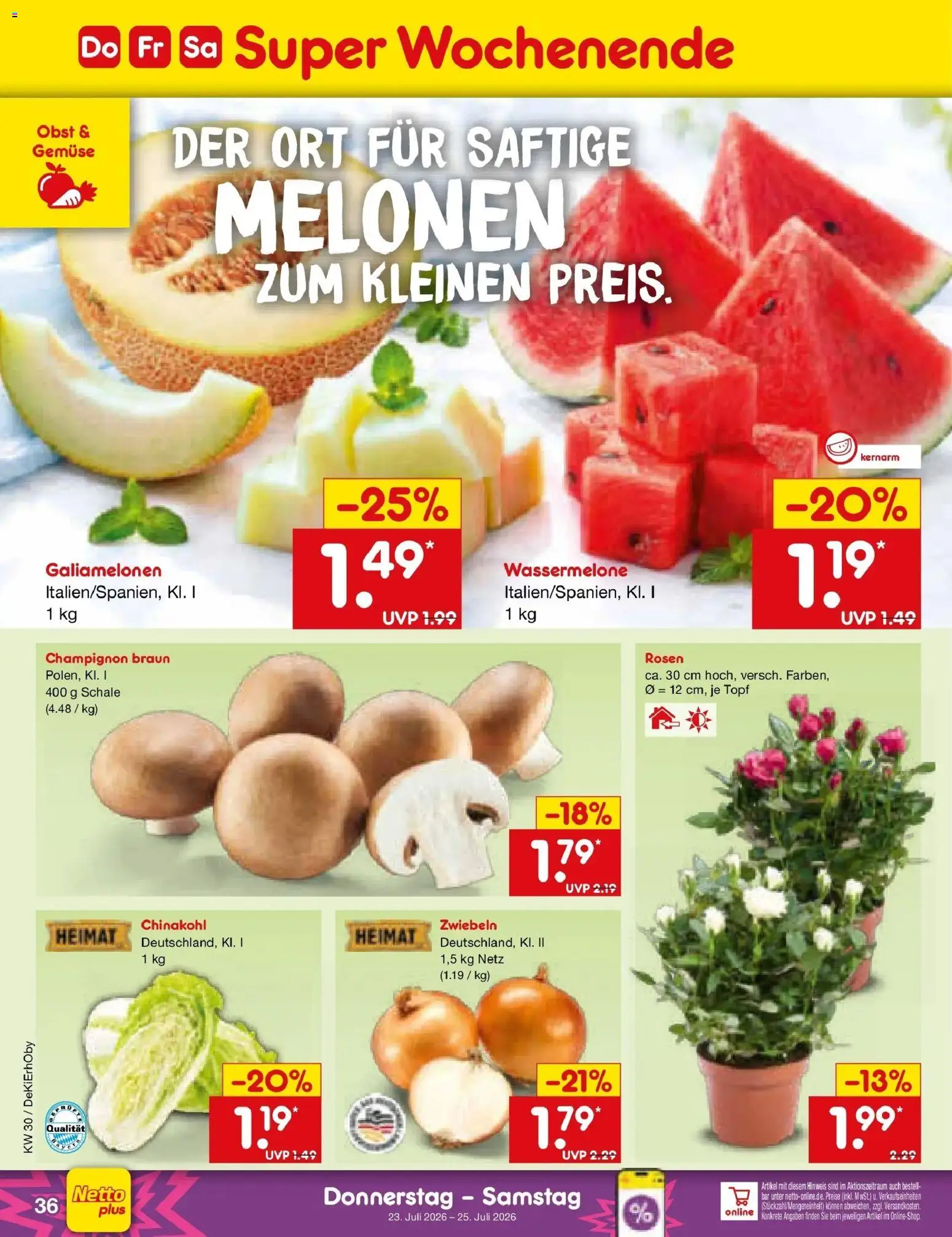Netto Marken-Discount Prospekt Waiblingen-Bittenfeld – gültig ab 20.07.2026 | Seite: 60 | Produkte: Zwiebeln, Gemüse, Obst, Wassermelone