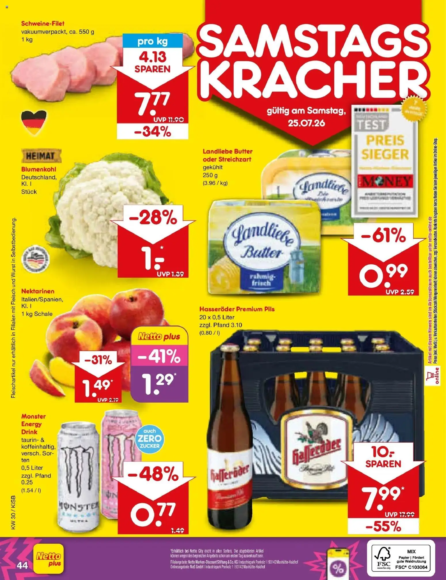 Netto Marken-Discount Prospekt Oberhaid – gültig ab 20.07.2026 | Seite: 68 | Produkte: Butter, Pils, Monster, Hasseröder