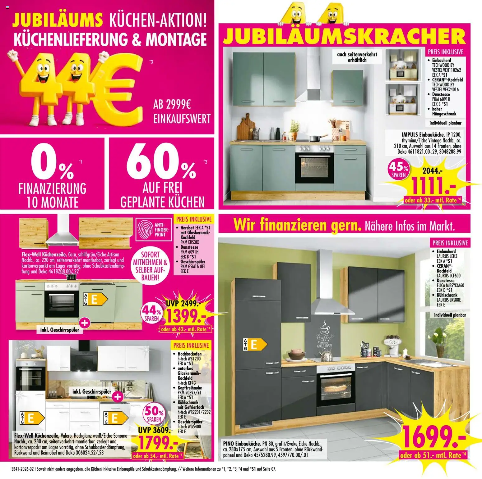 SB Möbel Boss - Broschüre – gültig ab 06.10.2026 | Seite: 2 | Produkte: Kühlschrank, Kochfeld, Hängeschrank, Kuchen