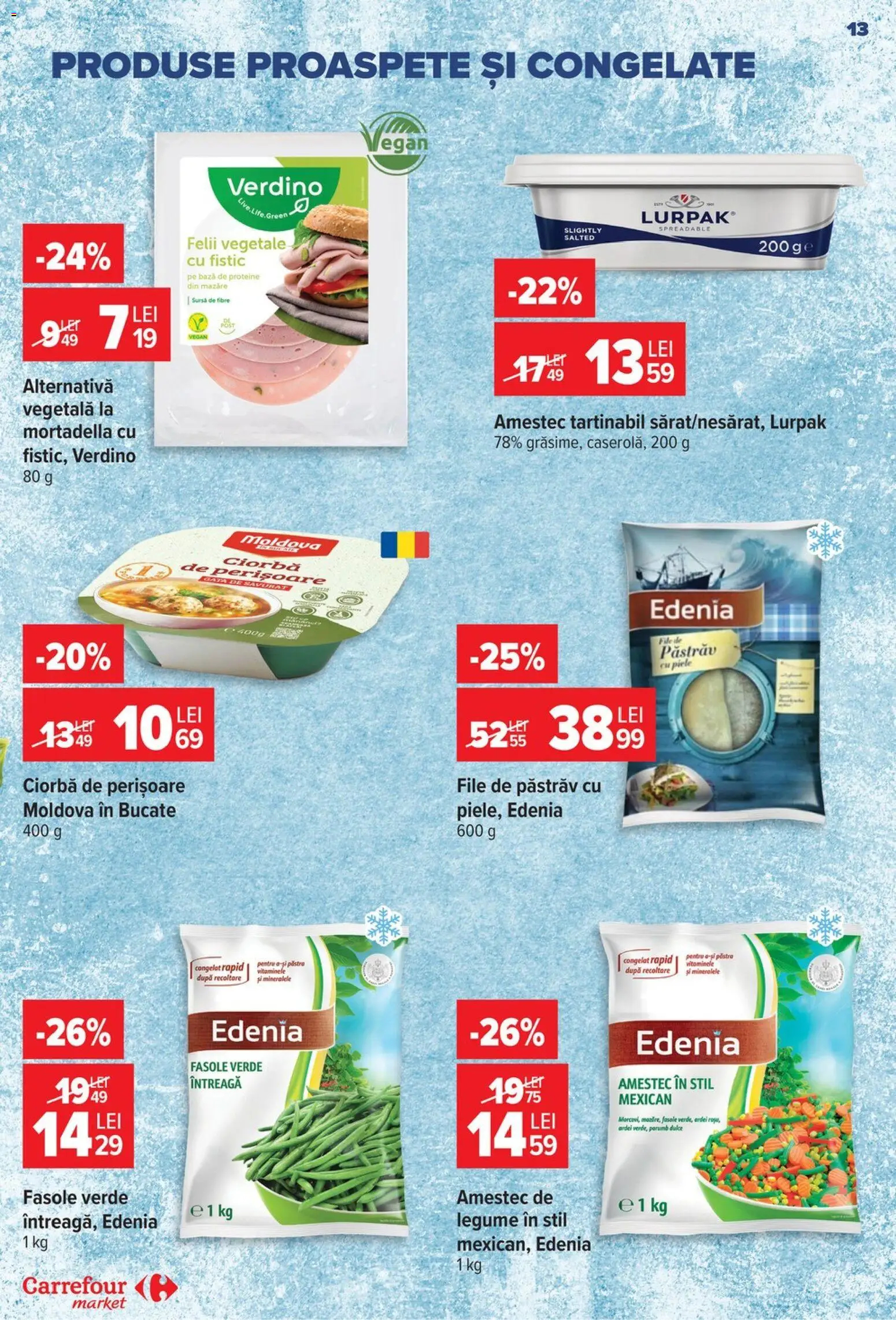Noul catalog Carrefour – valabil de la 24.06.2026 | Pagină: 13 | Produse: Mazăre, Kalem ucu, Fasole verde, Porumb
