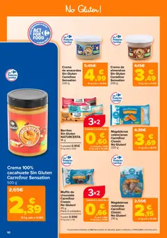 Vista previa Carrefour Sin Gluten válido desde el 25/09/2026 | Página: 10 | Productos: Anacardos, Crema, Muffins, Almendras