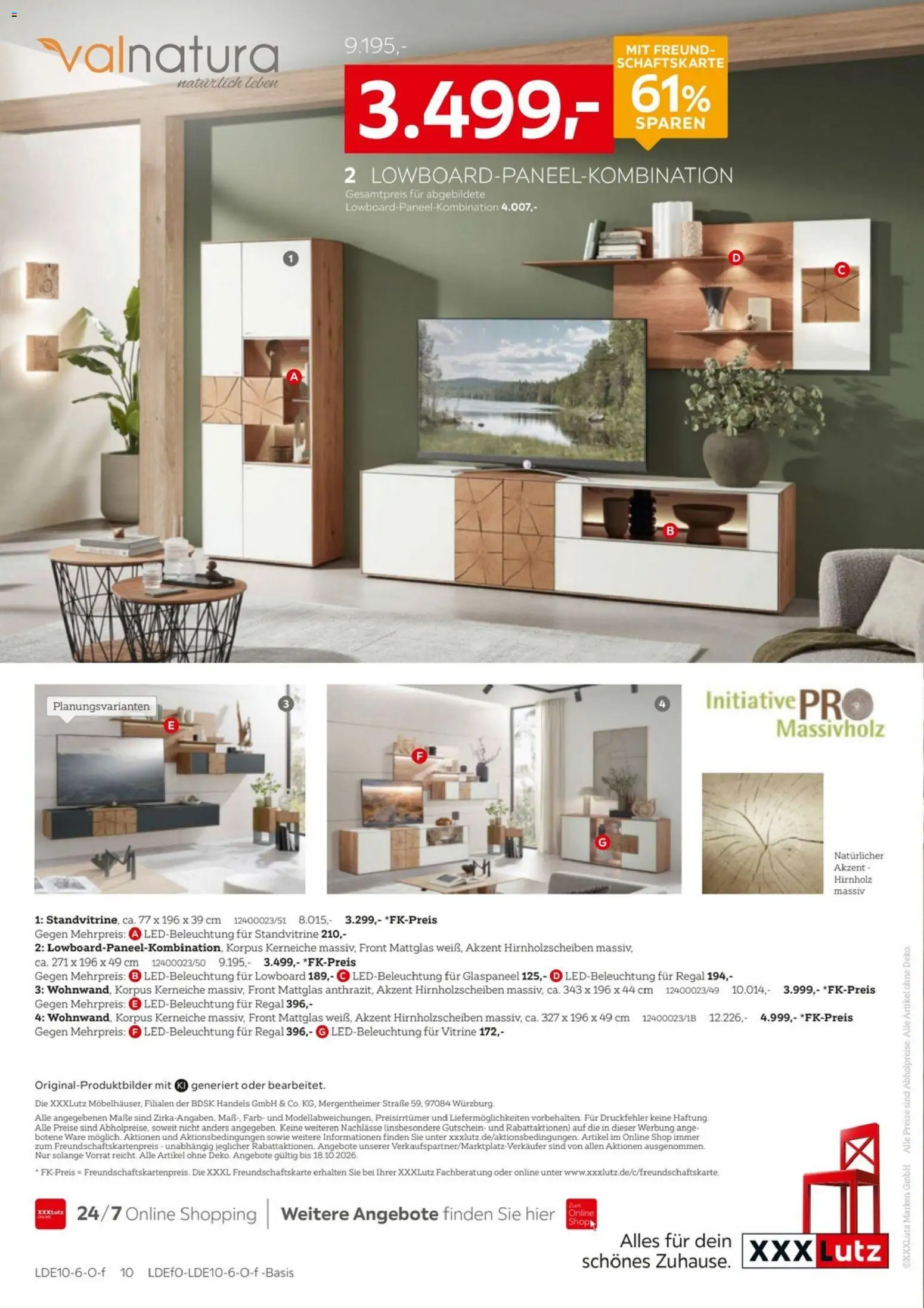XXXLutz Bis zu 61% auf Massivholzmöbel – gültig ab 03.10.2026 | Seite: 9 | Produkte: Lowboard, Vitrine, Regal