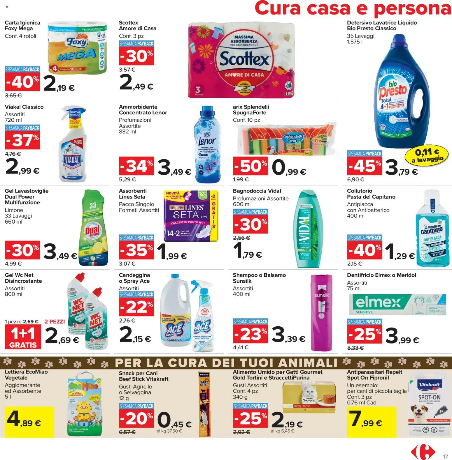 Volantino Carrefour del 19.05.2026 | Pagina: 17 | Prodotti: Balsamo, Collutorio, Ammorbidente, Candeggina