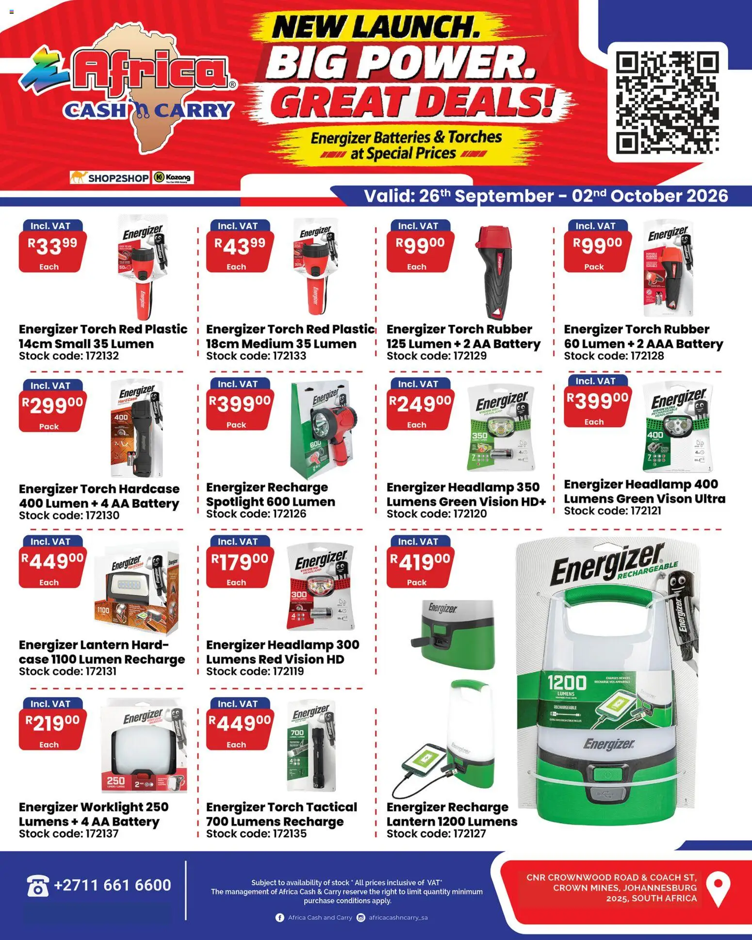 New Africa Cash & Carry catalogue – valid from 26/09/2026 | Page: 3 | Products: Case, AA battery, Battery, Stock
