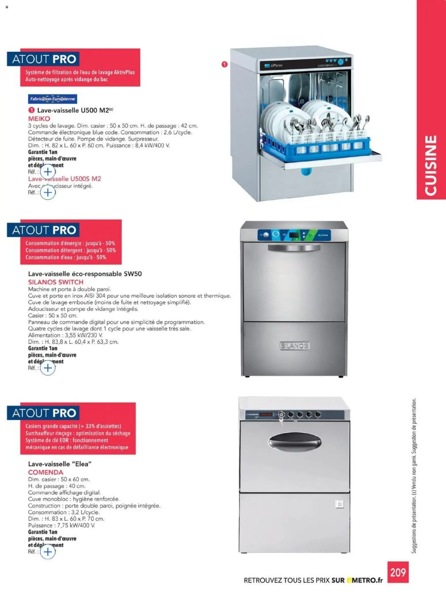 {H1} | Page: 209 | Produits: Vaisselle, Alimentation, Surpresseur, Porte