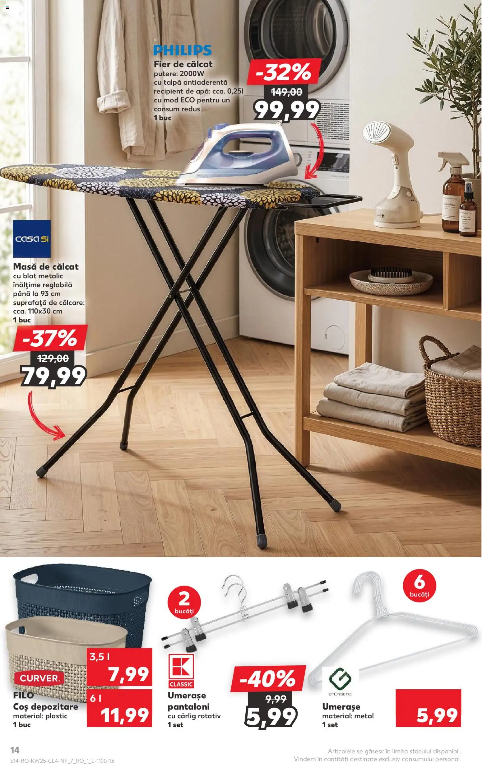 Noul catalog Kaufland – valabil de la 17.06.2026 | Pagină: 14 | Produse: Enginar, Masă, Masă de călcat, Apă