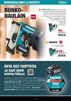 Makita-mainoslehti voimassa 01/01/2026 alkaen | Sivu: 9 | Tuotteet: Akku