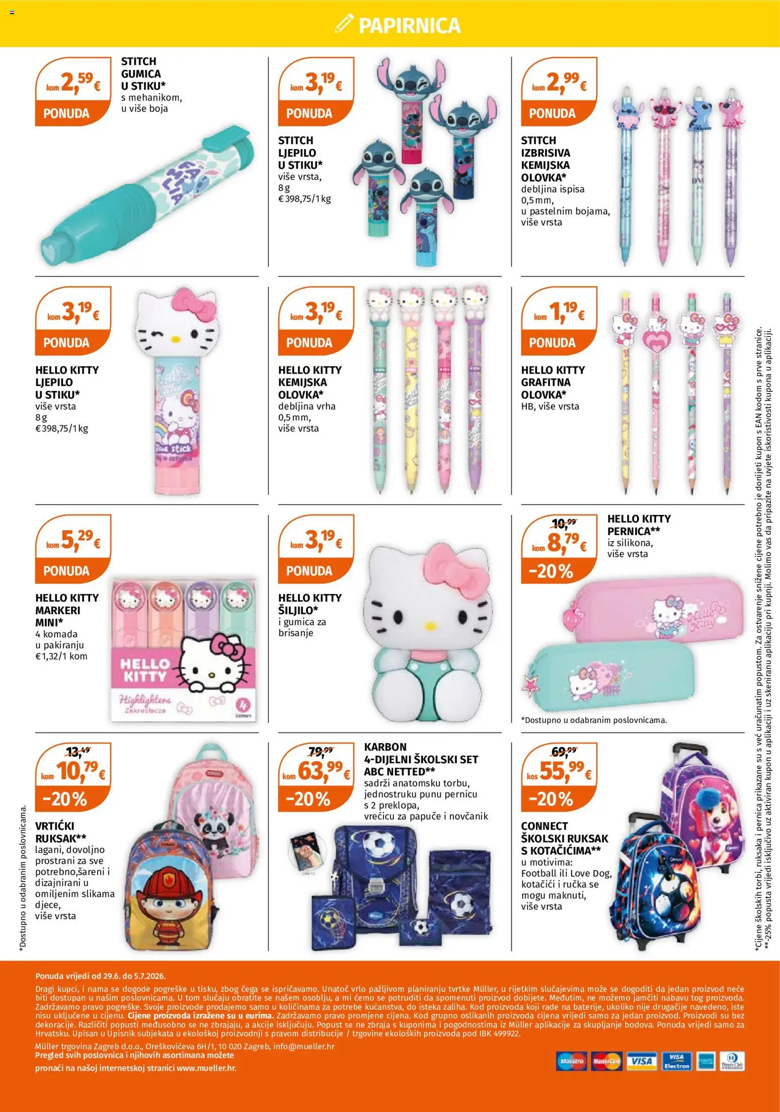 Müller katalog | vrijedi od 29.06.2026 | Stranica: 4 | Proizvodi: Pernica, Papuče, Novčanik, Ljepilo