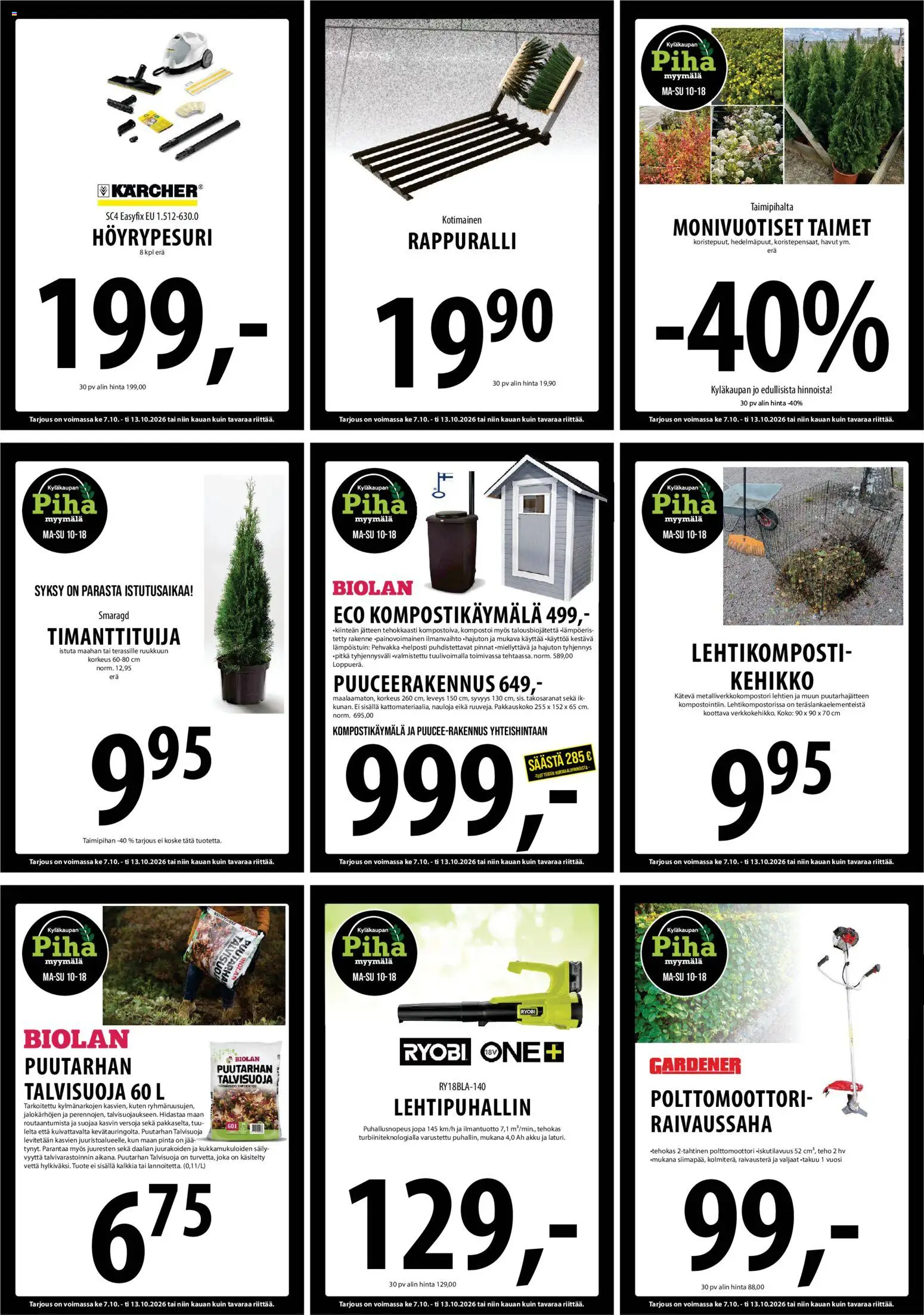 Tuuri tarjoukset – voimassa 07/10/2026 alkaen | Sivu: 27 | Tuotteet: Raivaussaha, Akku, Lehtipuhallin
