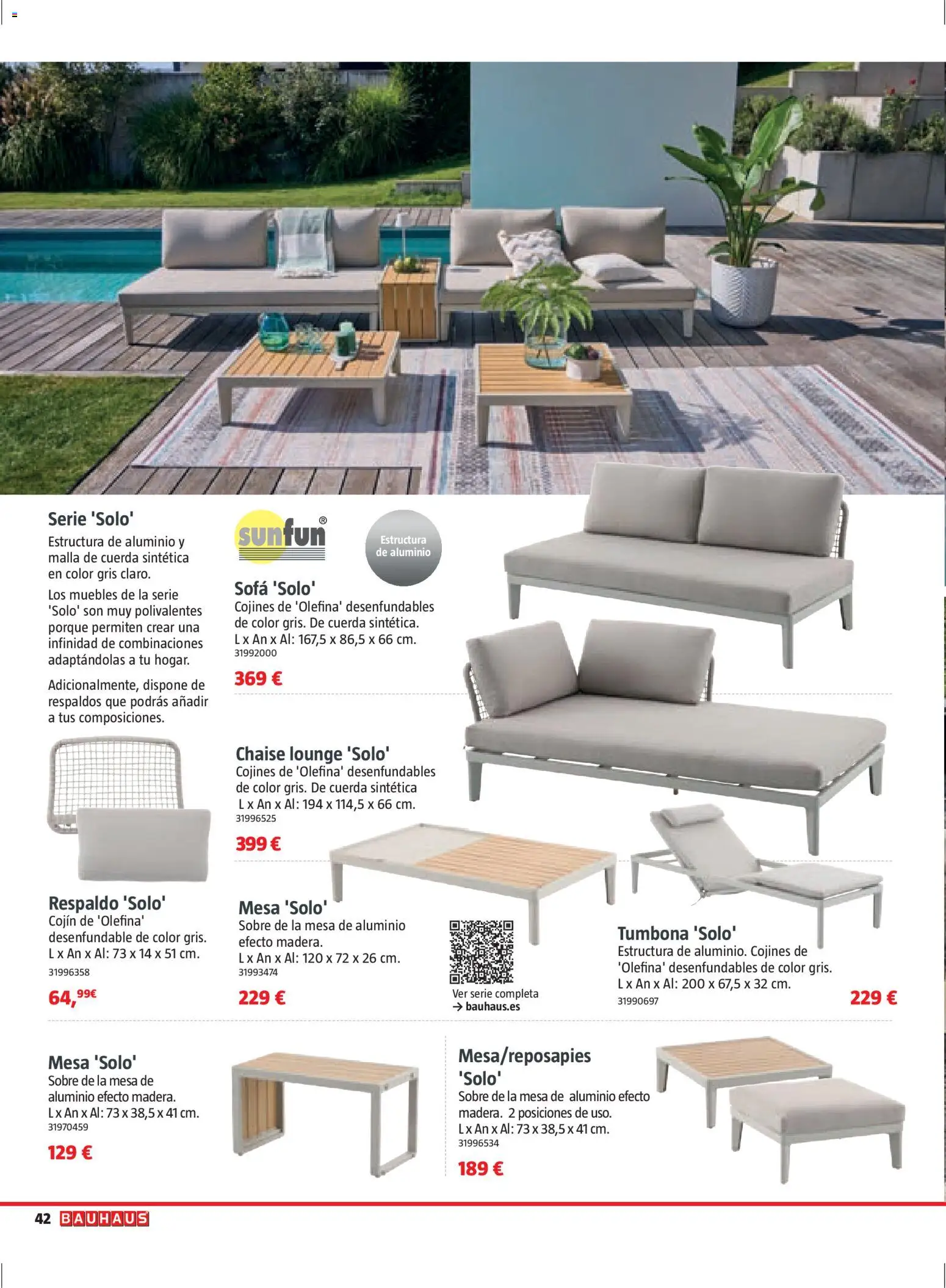 Bauhaus Verano │ válido desde el 16.03.2026 | Página: 42 | Productos: Muebles, Cojín, Sofá, Mesa