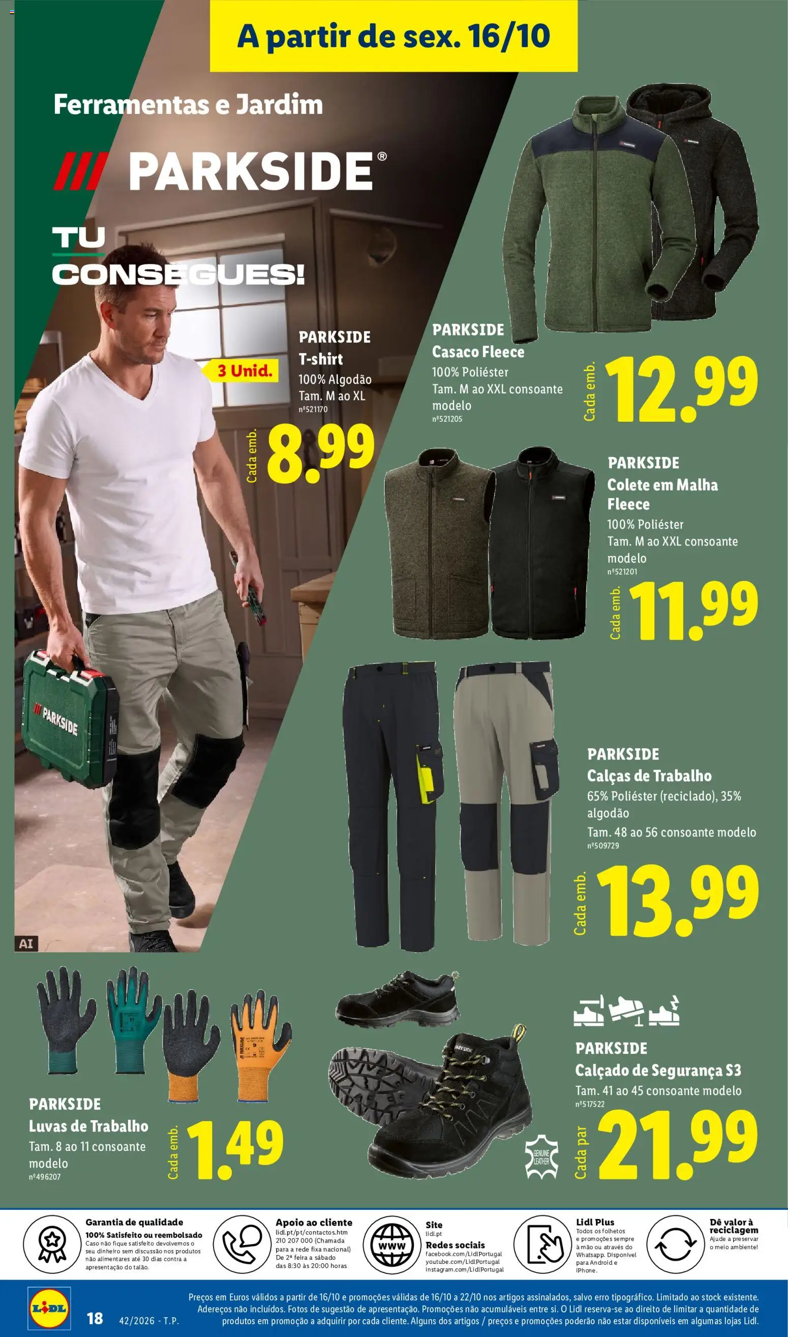 Lidl Promoções Fim de Semana │ válido de 16/10/2026 | Página: 22 | Produtos: Luvas, Algodão, Ferramentas, Colete