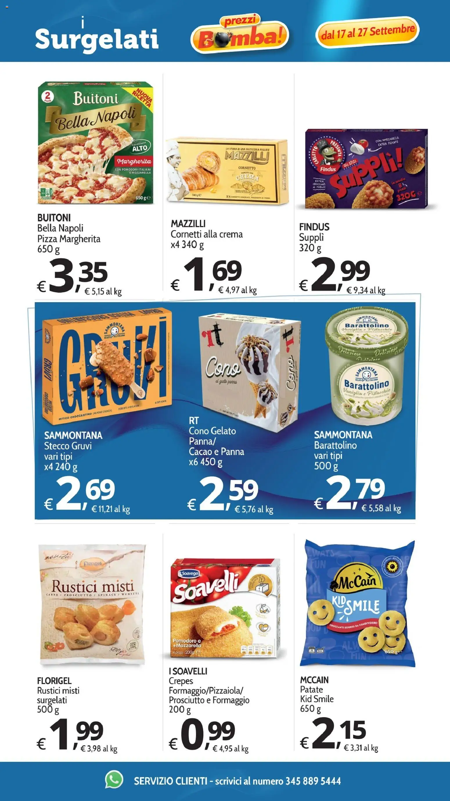 Volantino Primo Prezzo del 17/09/2026 | Pagina: 31 | Prodotti: Pizza, Cornetto, Mozzarella, Prosciutto