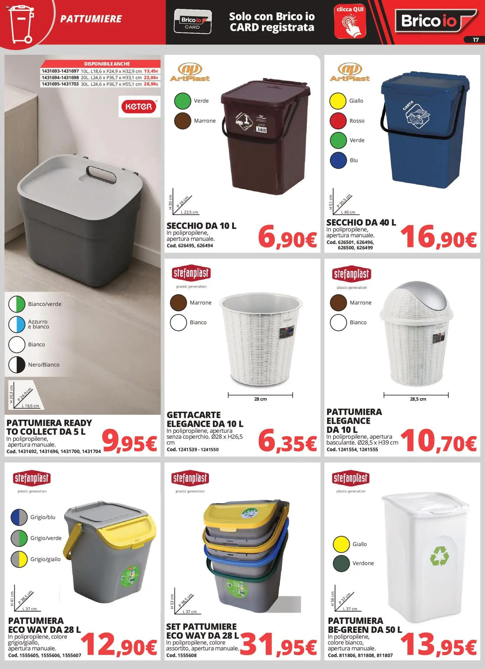 Volantino Brico io del 28/09/2026 | Pagina: 17 | Prodotti: Secchio, Pattumiera