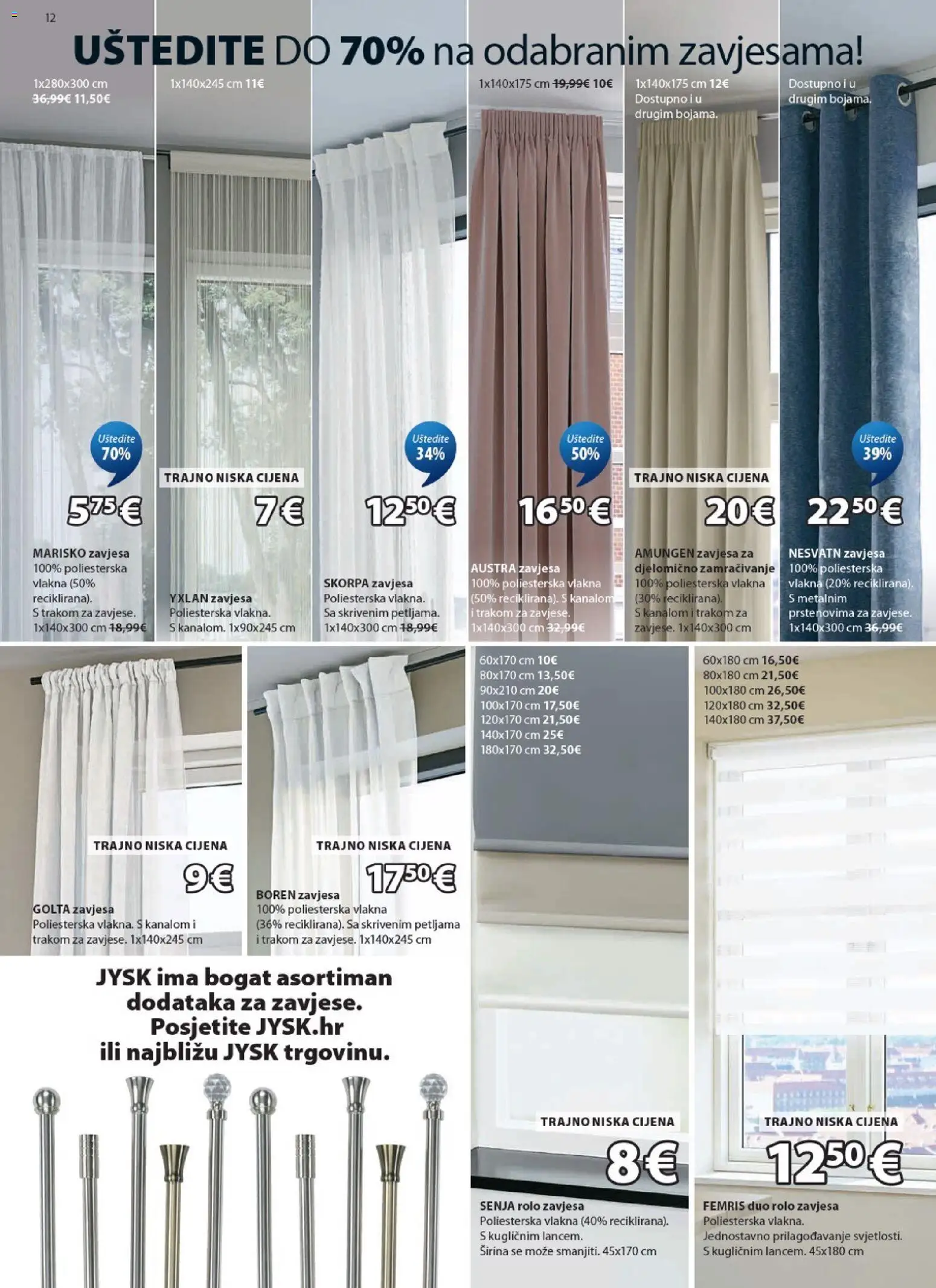 JYSK katalog | vrijedi od 08.04.2026 | Stranica: 12 | Proizvodi: Rolo zavjesa, Zavjesa