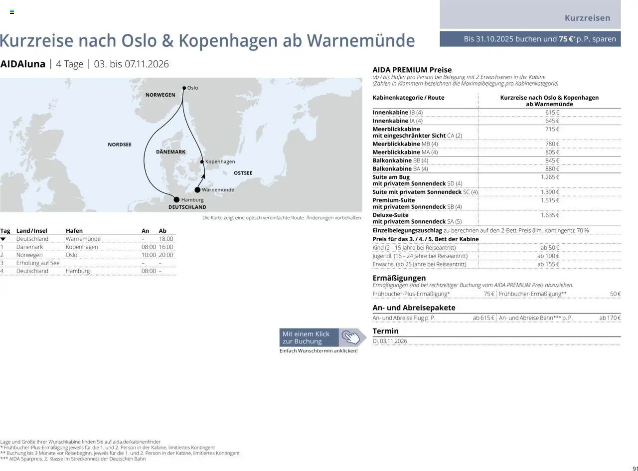 Aida Sommer 2026 – gültig ab 01.03.2026 | Seite: 91 | Produkte: Bett