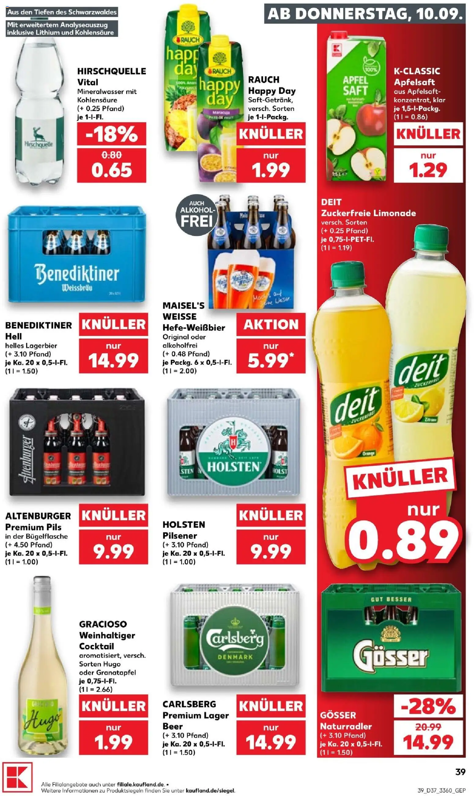 Kaufland Prospekt Potsdam – gültig ab 10.09.2026 | Seite: 39 | Produkte: Granatapfel, Carlsberg, Limonade, Apfelsaft