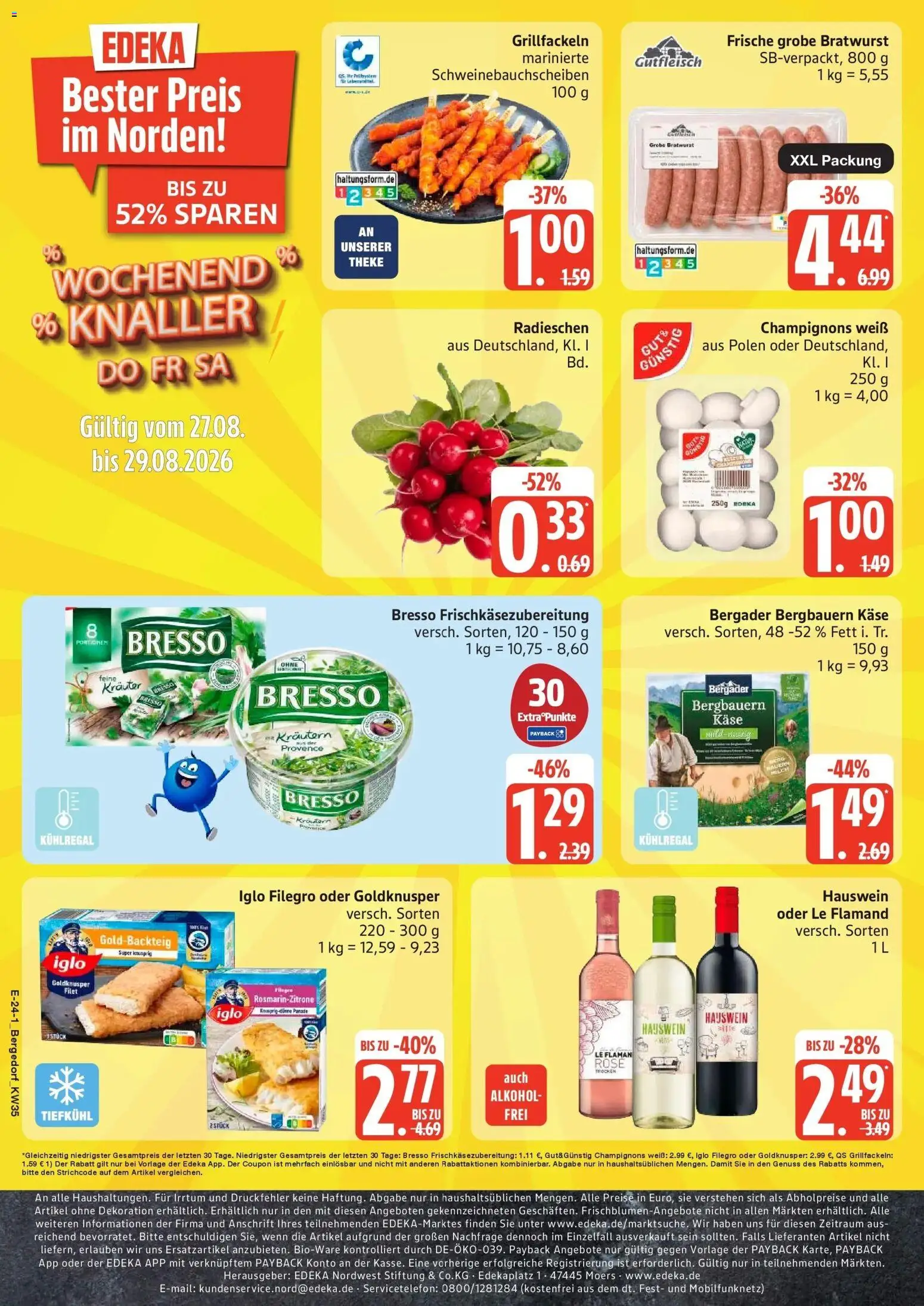Edeka Prospekt Hamburg (ab 24.08.2026) » Angebote Online | Seite: 31 | Produkte: Käse, Theke, Iglo, Bratwurst