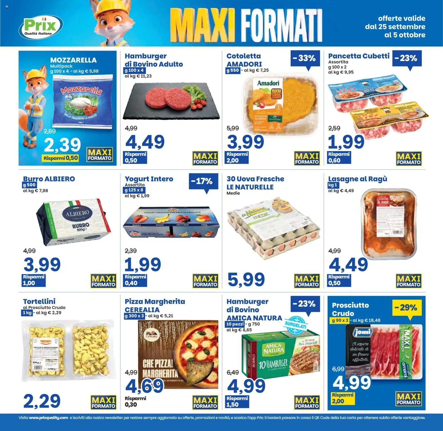 Volantino Prix del 25/09/2026 | Pagina: 3 | Prodotti: Prosciutto Crudo, Uova, Pizza, Pancetta