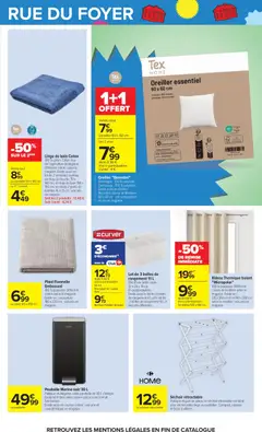 Carrefour - Prévisualisation de Oreiller essentiel, Enveloppe : 100 % Polyester. Garnissage : 100 % Polyester. valide à partir de 22/09/2026 | Page: 77 | Produits: Rideau thermique, Toilettes, Douche, Crème