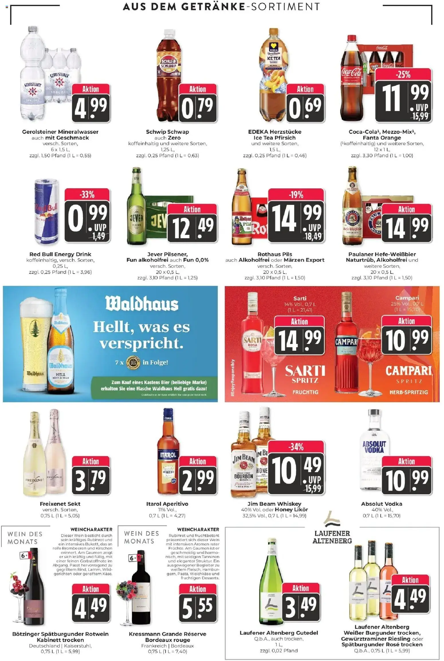 Edeka Prospekt Schliengen (ab 31.08.2026) » Angebote Online | Seite: 14 | Produkte: Likör, Mineralwasser, Kirschen, Whiskey