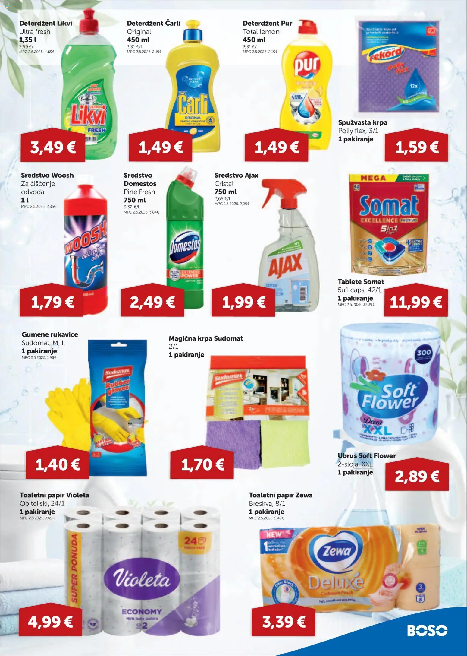 Boso katalog | vrijedi od 10.09.2026 | Stranica: 15 | Proizvodi: Miris, Krpa, Deterdžent, Gumene rukavice