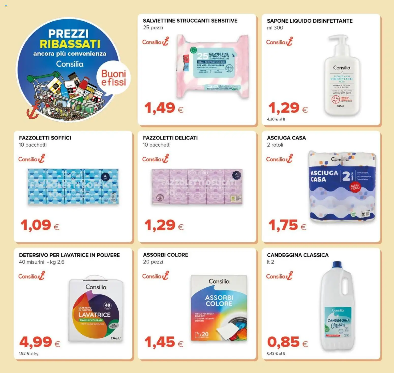 Volantino Oasi del 21/10/2026 | Pagina: 26 | Prodotti: Sapone, Detersivo in polvere, Candeggina, Fazzoletti