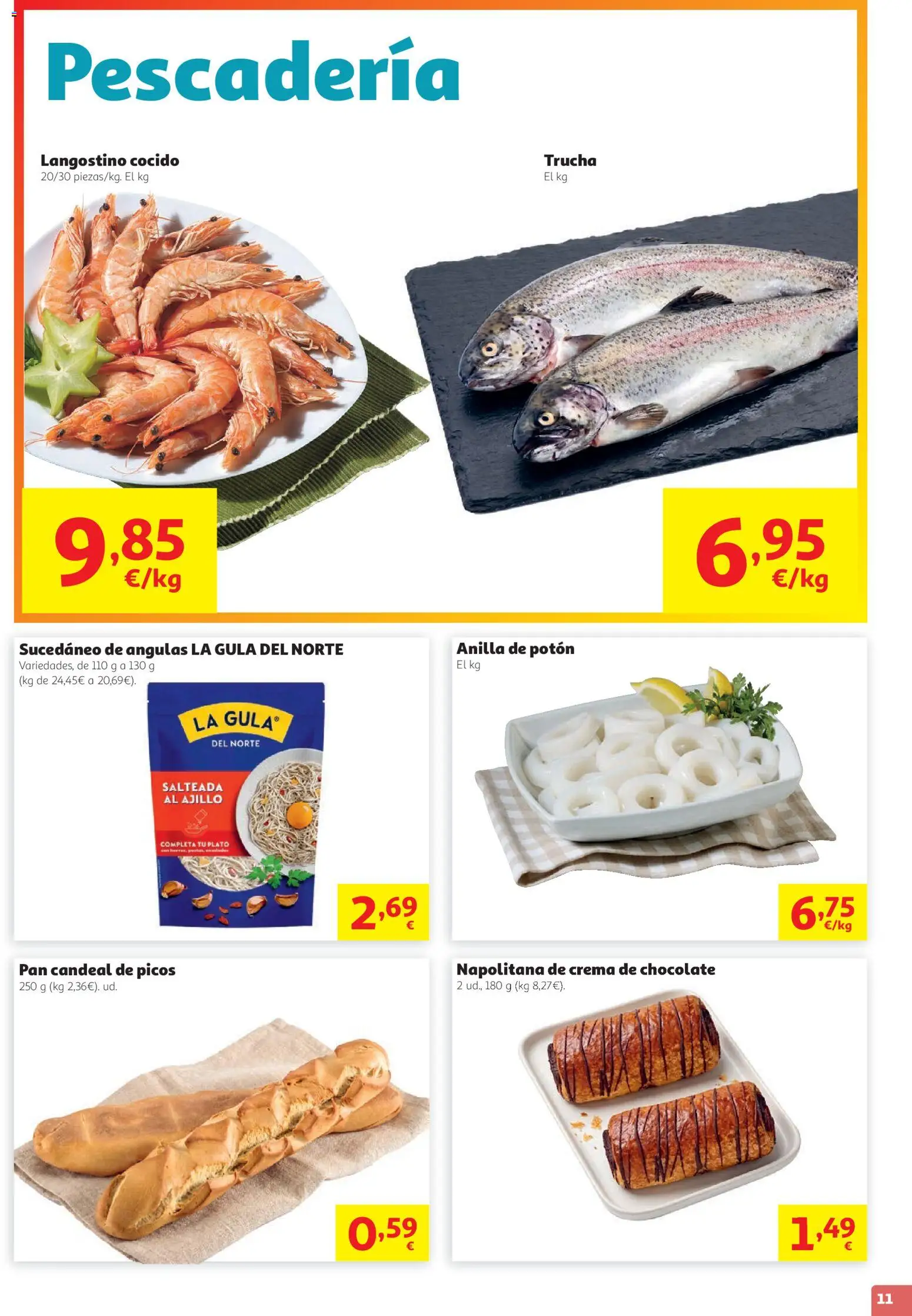 Alcampo - Superstore │ válido desde el 13/08/2026 | Página: 11 | Productos: Trucha, Crema, Crema de chocolate, Langostino