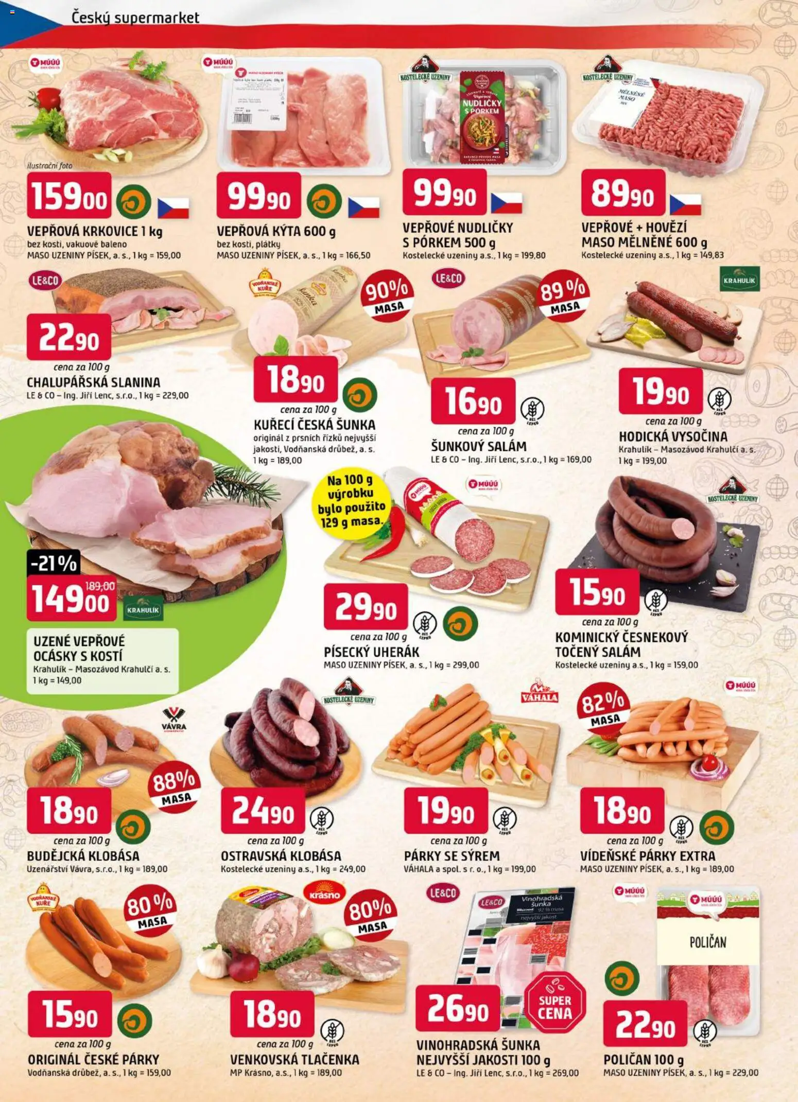 Trefa leták od 05.08.2026 | Strana: 2 | Produkty: Hovězí, Uzeniny, Maso, Slanina