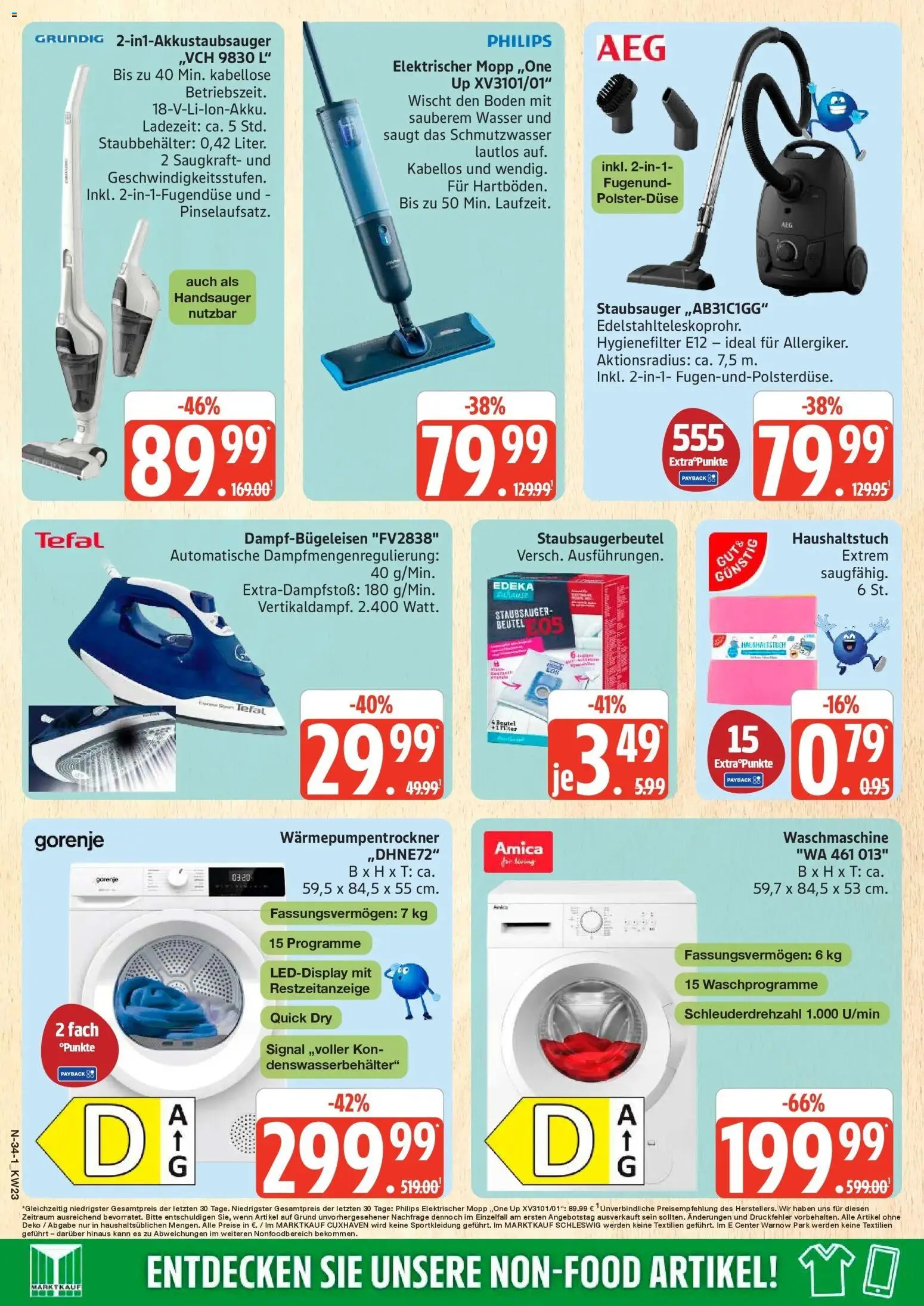 Edeka prospekt Rostock – gültig ab 01.06.2026 | Seite: 34 | Produkte: Philips, Gorenje, Staubsauger, Waschmaschine