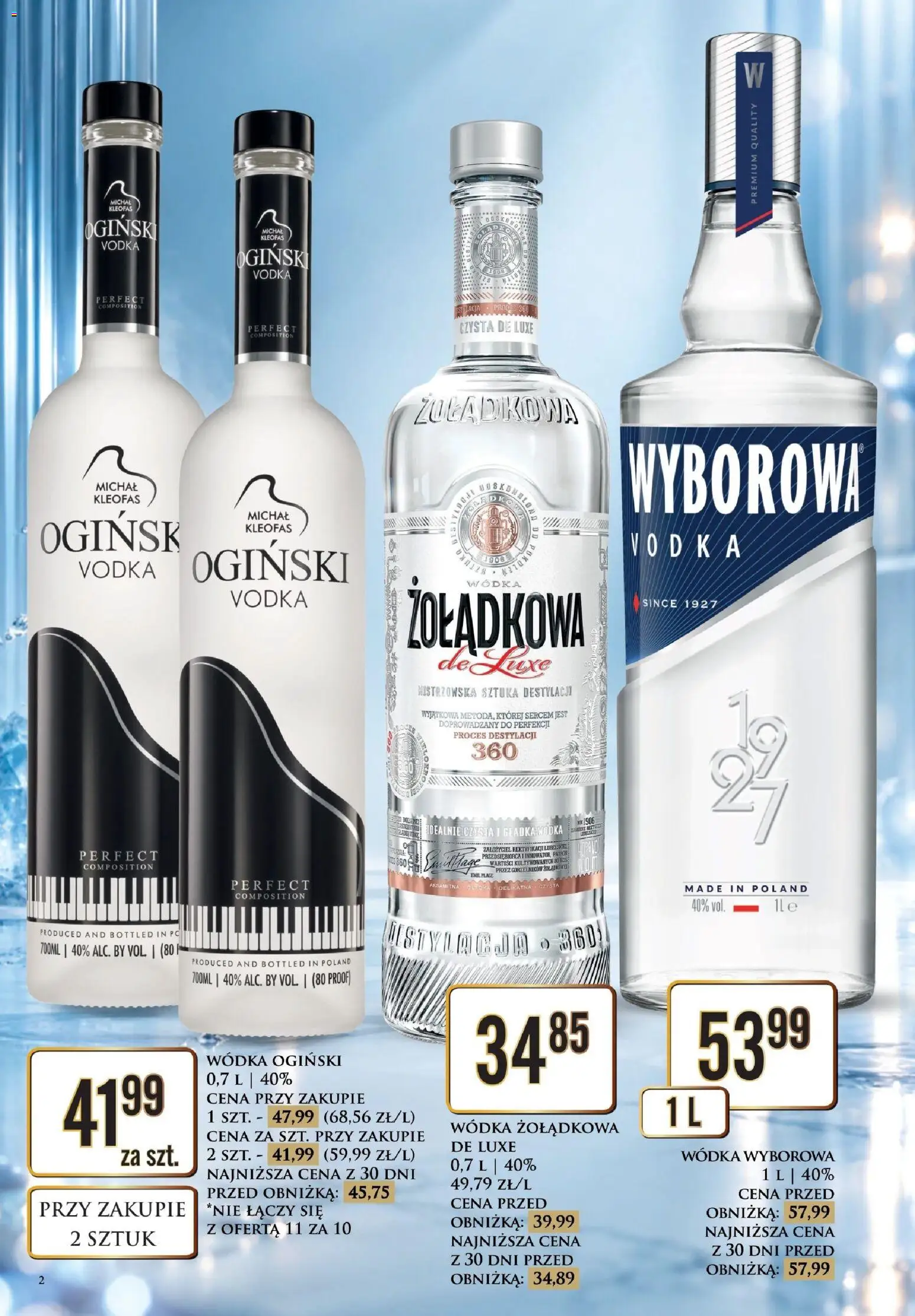 Dino gazetka alkoholowa od 09.10.2026 | Strona: 2 | Produkty: Ogiński, Wódka wyborowa, Vodka, Wódka