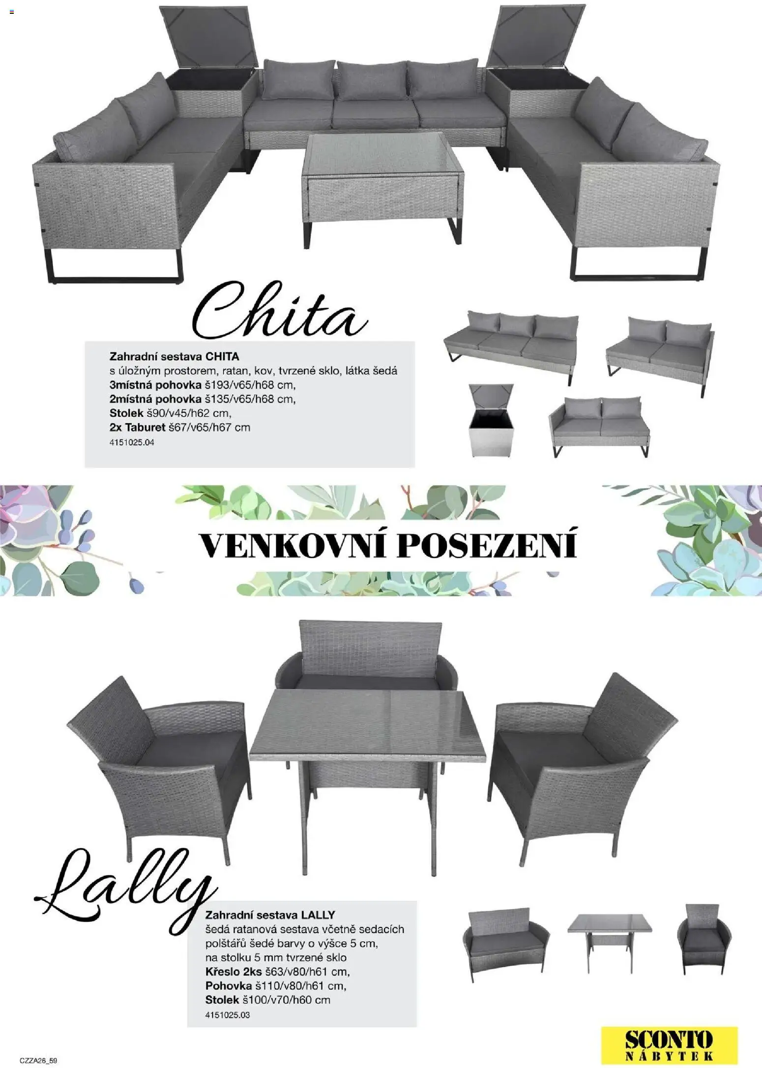 Sconto nábytek katalog - Zahradní speciál od 01.01.2026 | Strana: 59 | Produkty: Taburet, Nábytek, Křeslo, Stolek