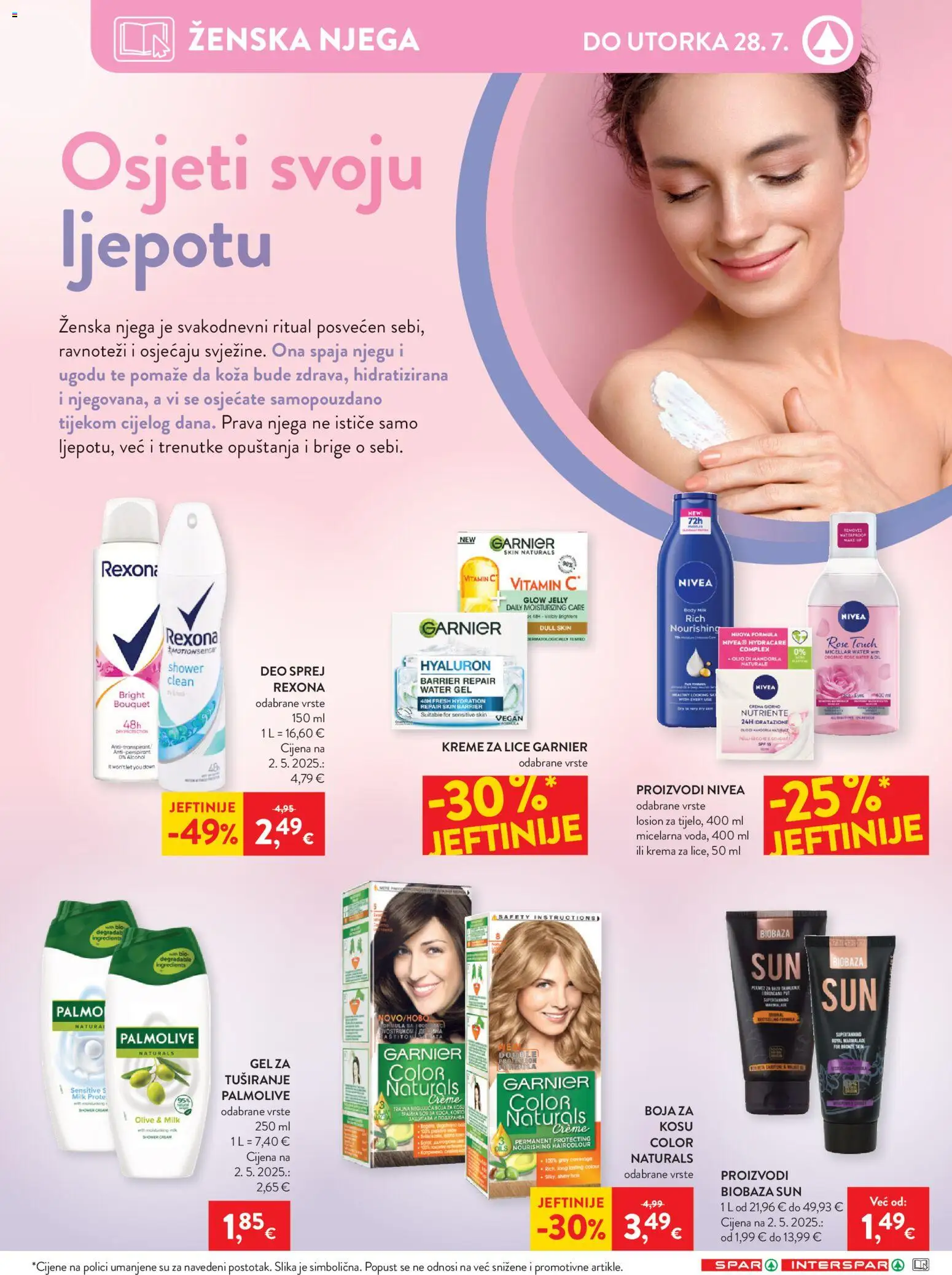 Spar katalog | vrijedi od 22.07.2026 | Stranica: 29 | Proizvodi: Antiperspirant, Krema, Nivea, Garnier