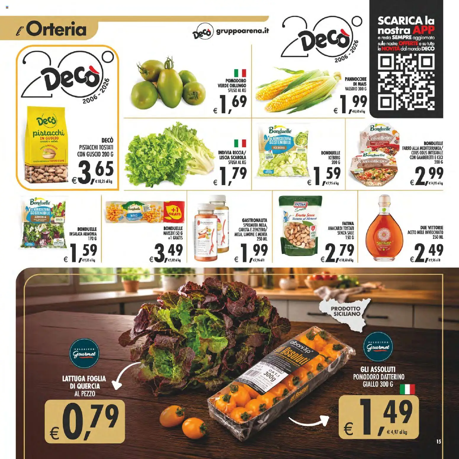Volantino Decò del 31/07/2026 | Pagina: 15 | Prodotti: Carota, Vassoio, Lattuga, Gamberetti