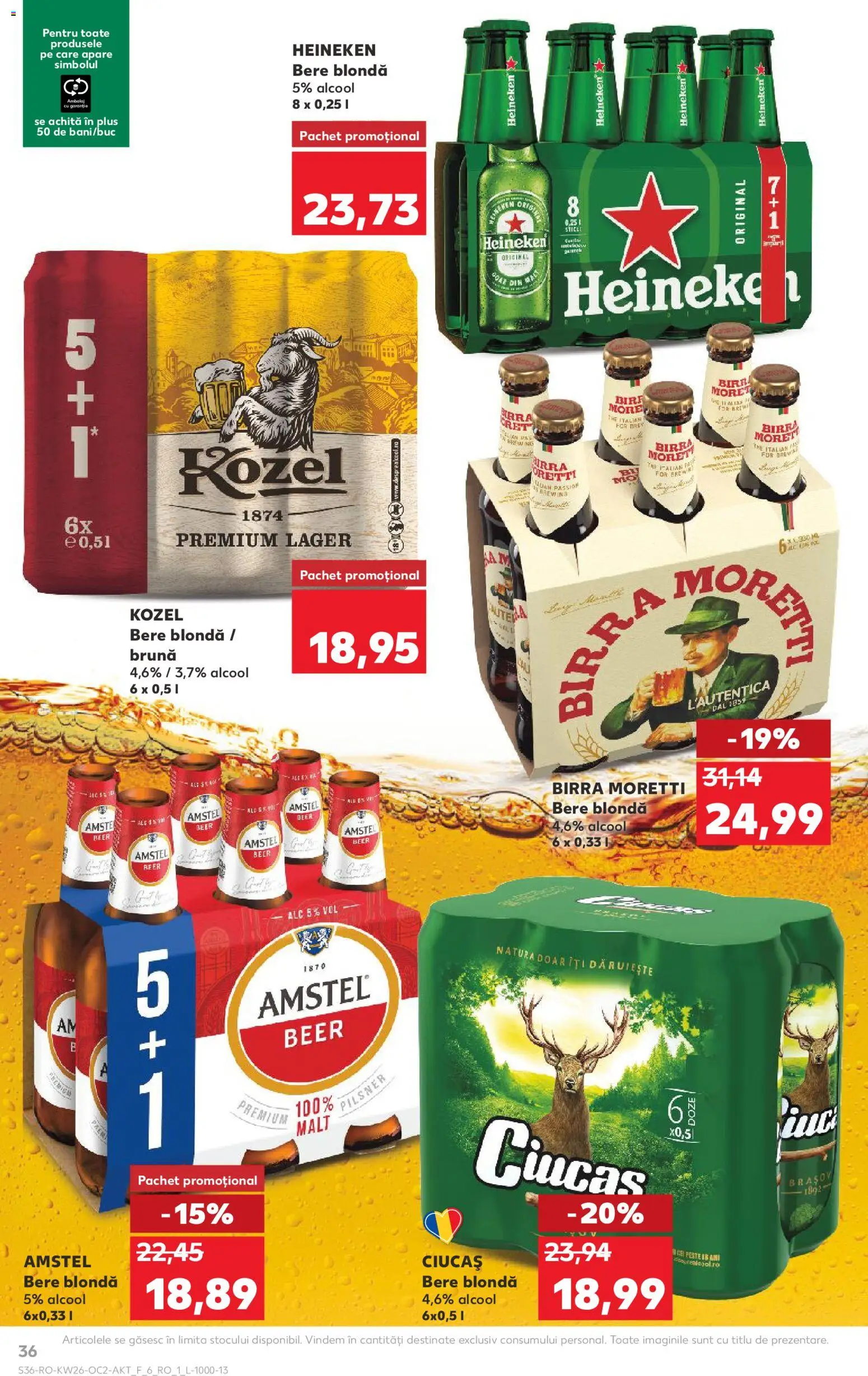 Kaufland RO akciós ujság - amely érvényes a következő dátumtól: 2026.06.24. | Oldal: 36 | Termékek: Heineken