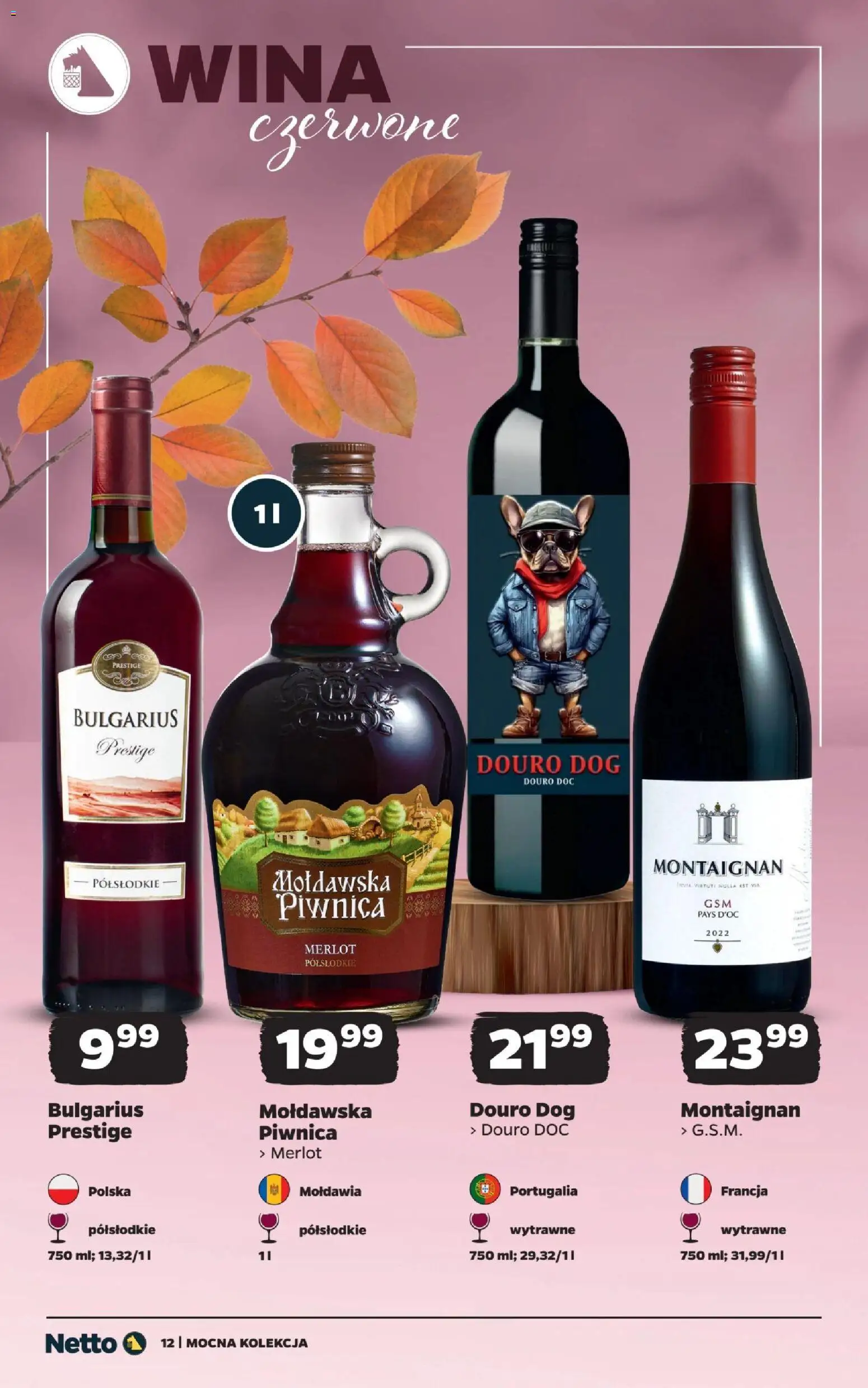 Netto gazetka - Wina od 25.10.2026 | Strona: 12 | Produkty: Merlot, Wina czerwone