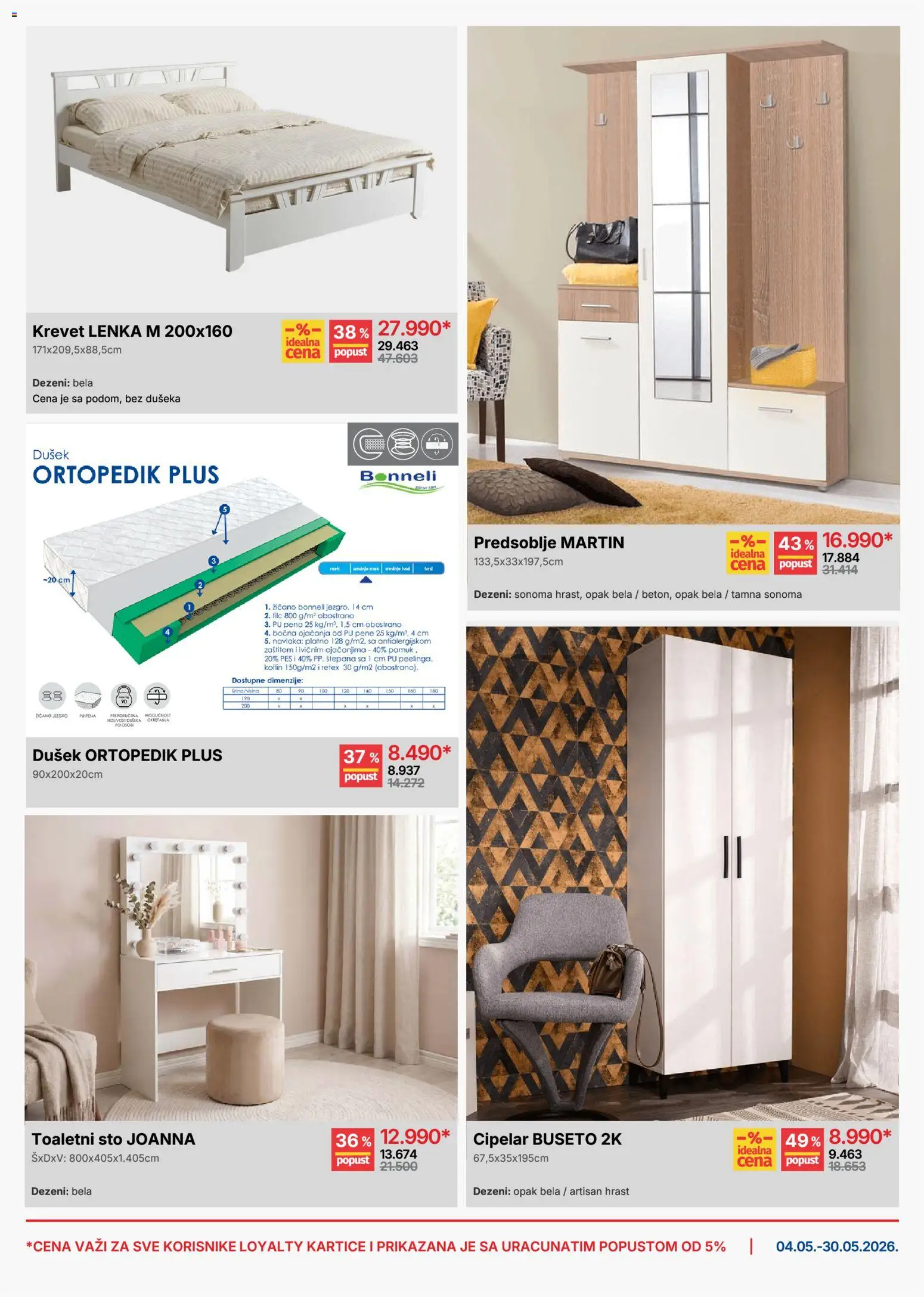 Forma Ideale katalog - važi od 04.05.2026 | Strana: 7 | Proizvode: Dušek, Sto, Mak, Cipelar