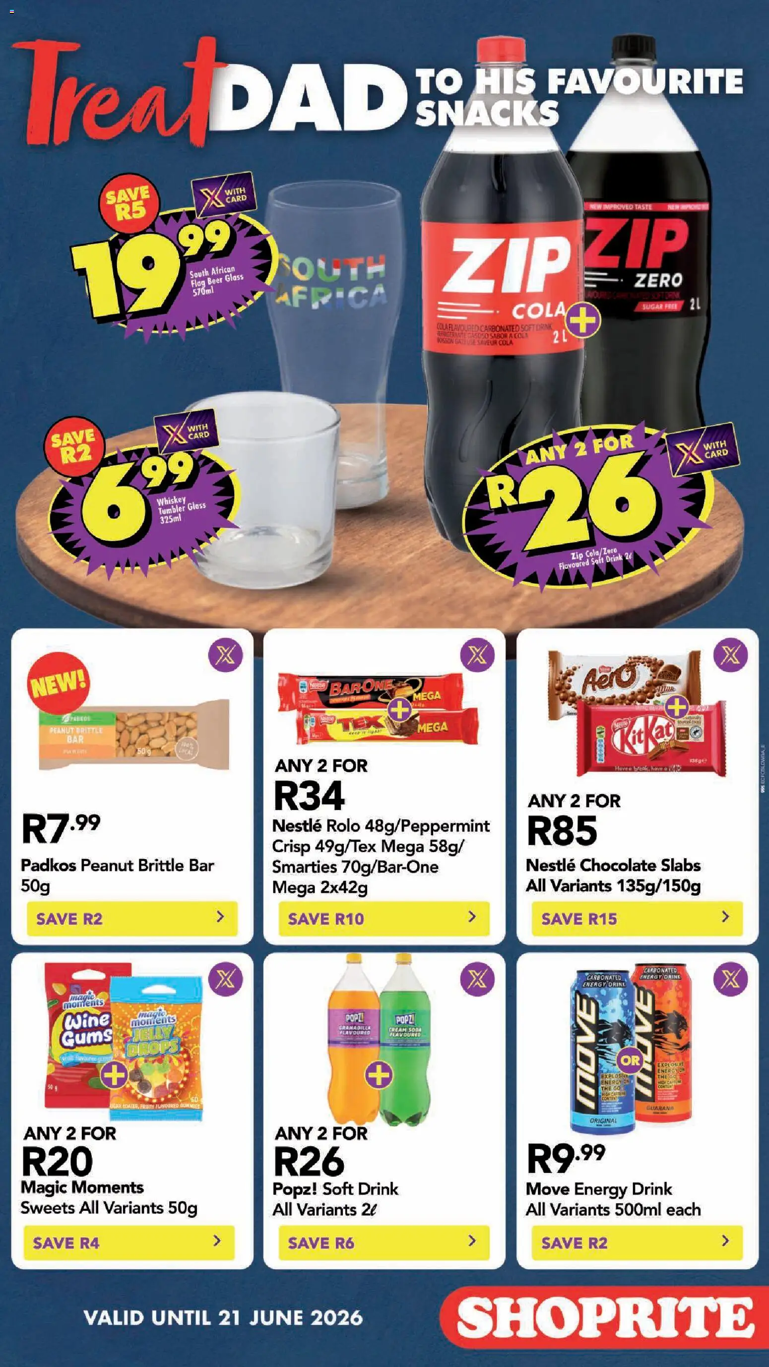 New Shoprite catalogue – valid from 15.06.2026 | Page: 4 | Products: Chocolate, Beer, Snacks, Cream