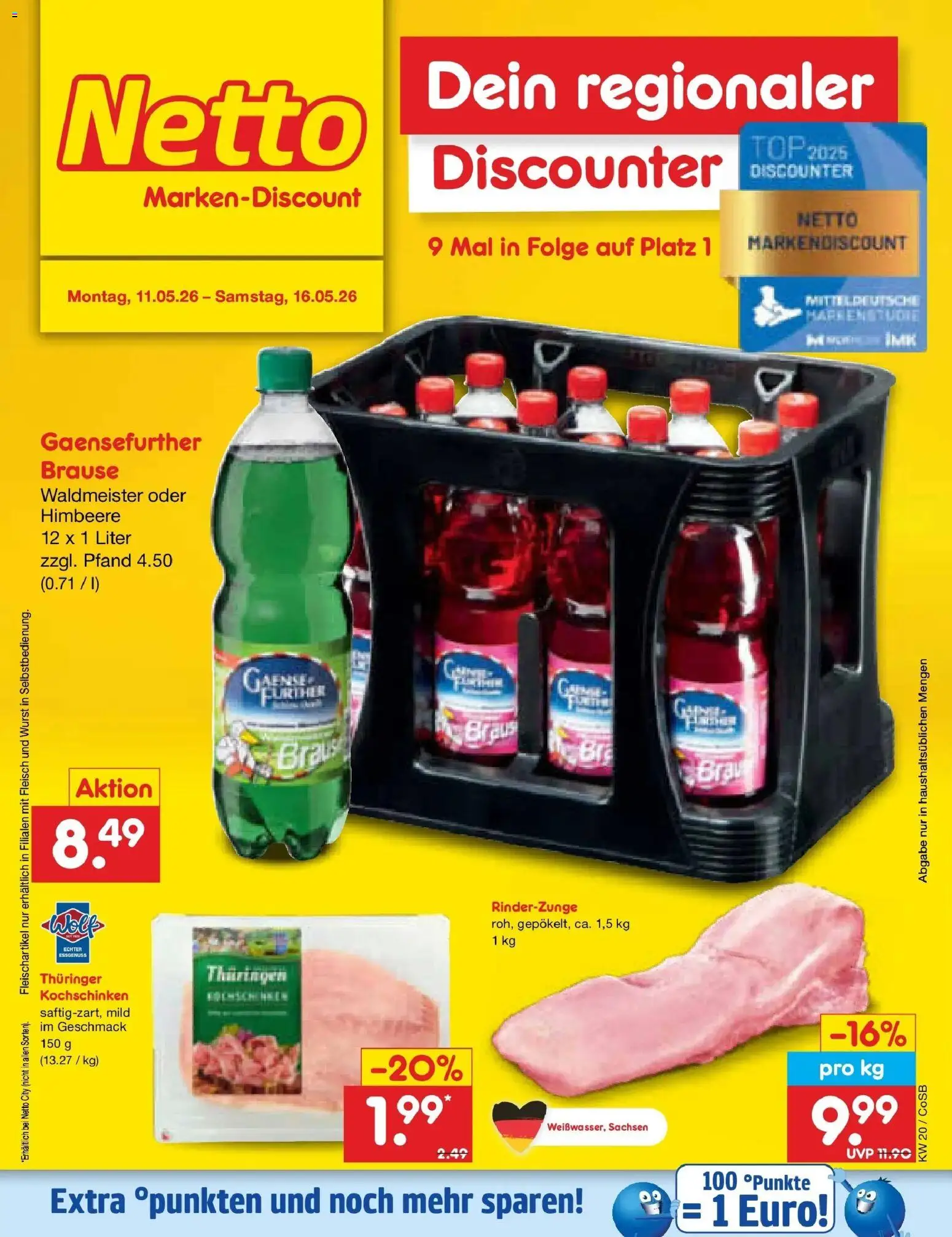 Netto Marken-Discount Prospekt Bitterfeld-Wolfen	 – gültig ab 10.05.2026 | Seite: 46 | Produkte: Top, Wurst, Himbeere, Fleisch