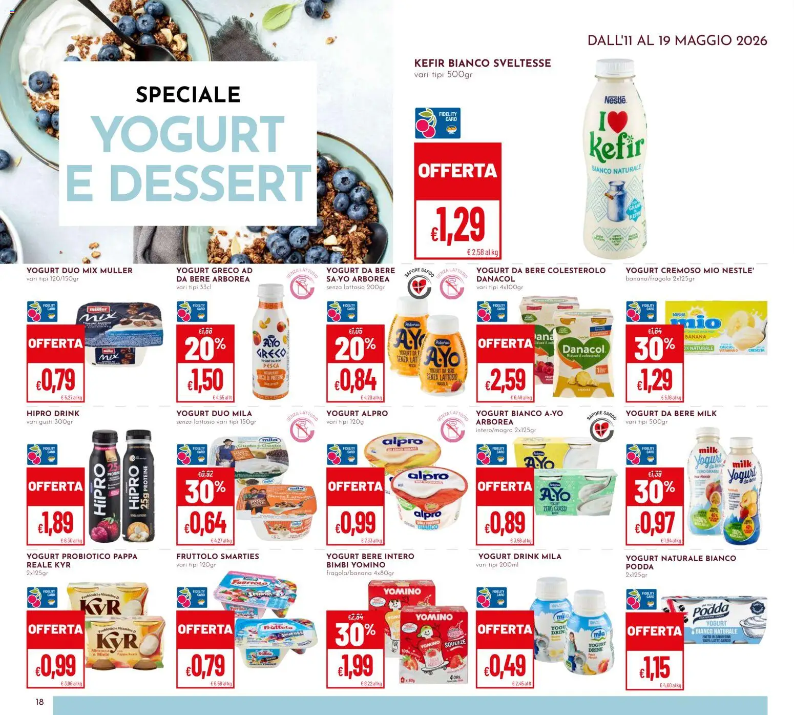 Volantino Pan del 11.05.2026 | Pagina: 18 | Prodotti: Yogurt greco, Yogurt, Latte, Miele
