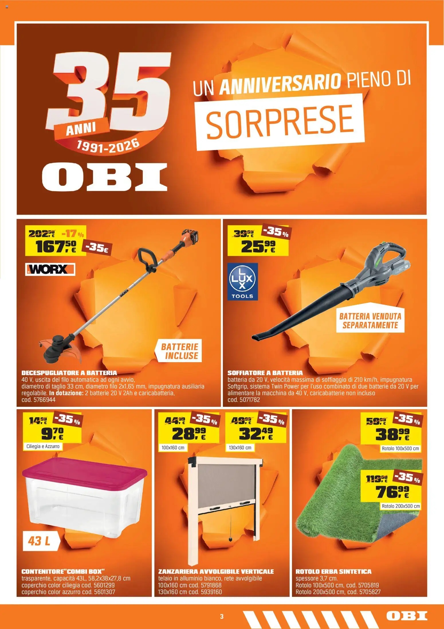 Volantino OBI del 10.06.2026 | Pagina: 3 | Prodotti: Alluminio, Batteria, Batterie, Caricabatterie