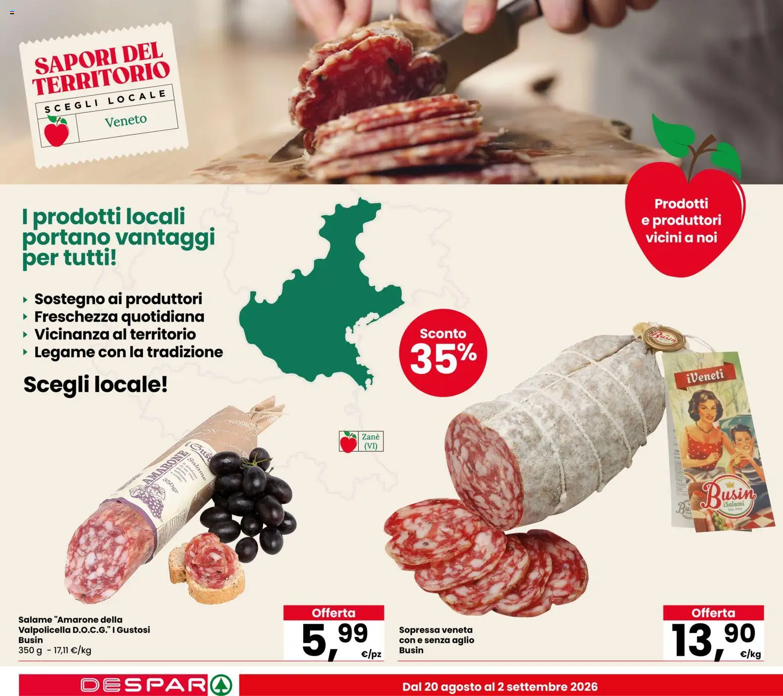 Volantino Eurospar del 20/08/2026 | Pagina: 2 | Prodotti: Salame, Vino, Aglio