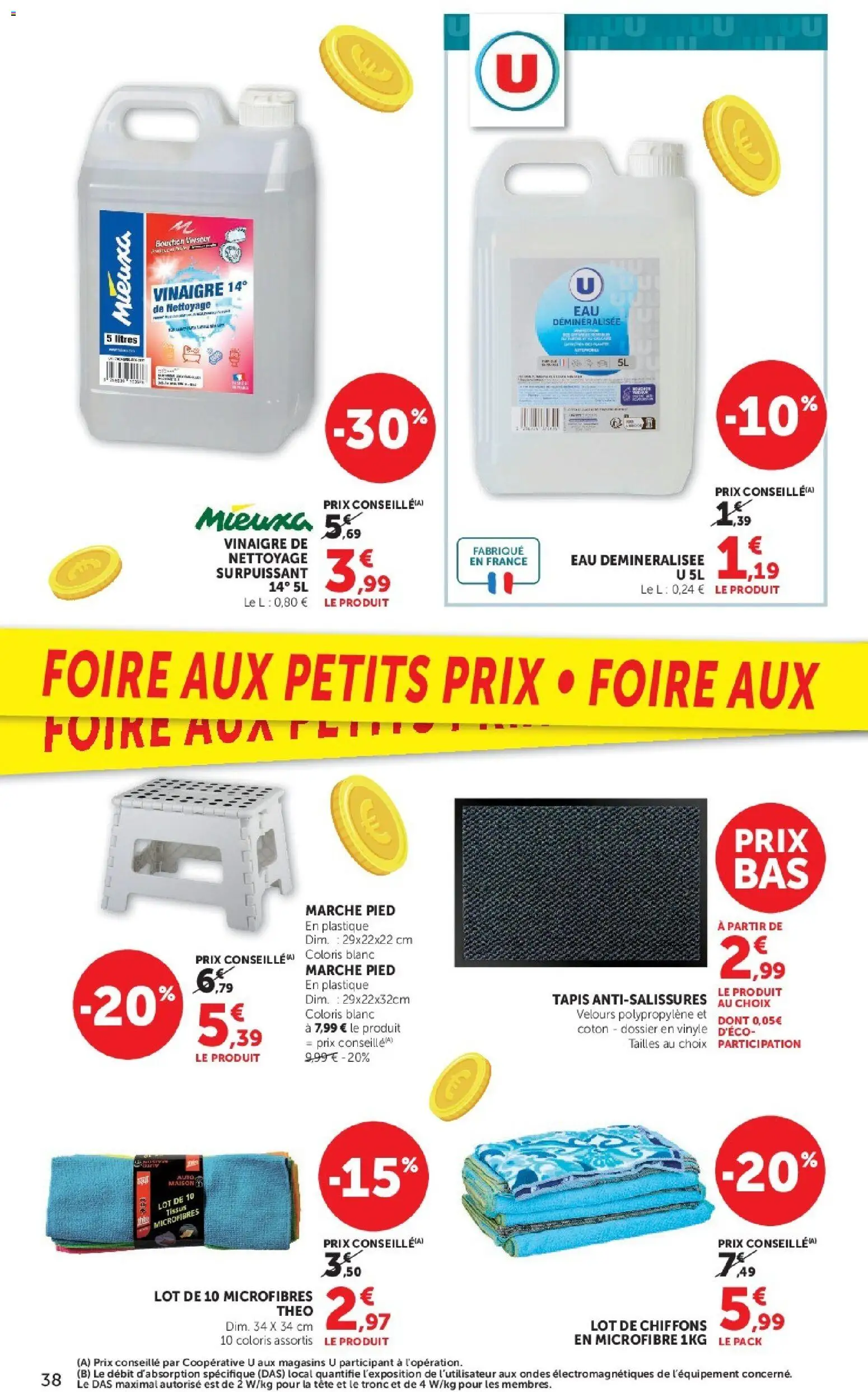 {H1} | Page: 38 | Produits: Coton, Eau déminéralisée, Tapis, Vinaigre