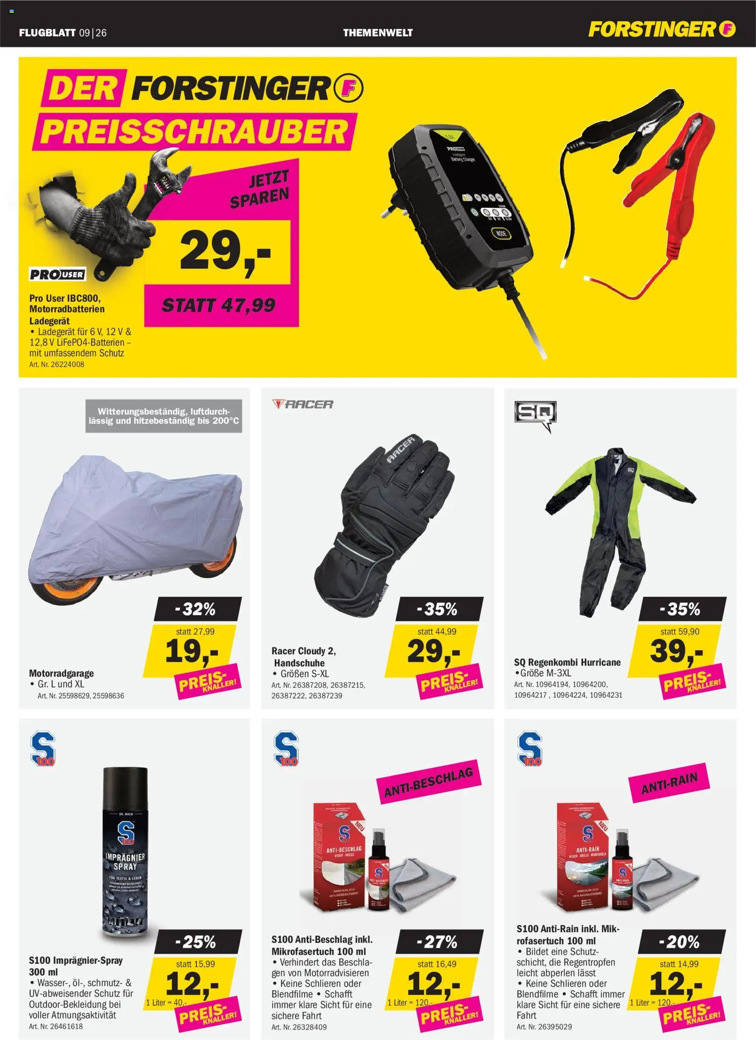 Forstinger Flugblatt gültig ab 16.09.2026 | Seite: 9 | Produkte: Handschuhe, Brille