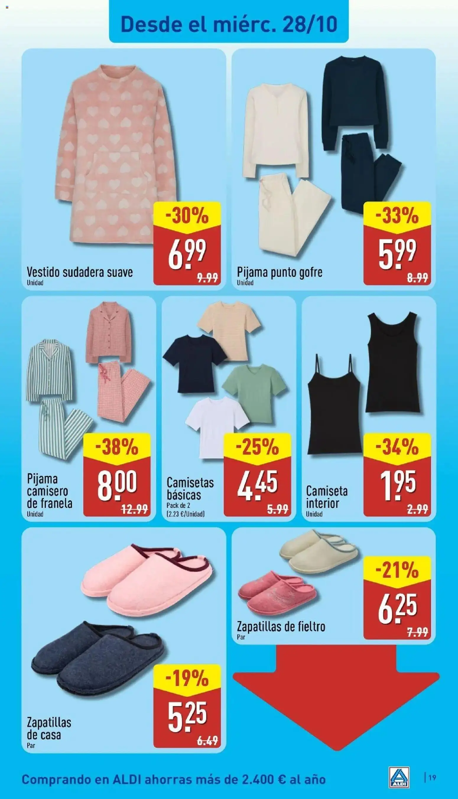 Aldi - Qué poco cuesta comprar bien │ válido desde el 26/10/2026 | Página: 19 | Productos: Sudadera, Pijama, Zapatillas