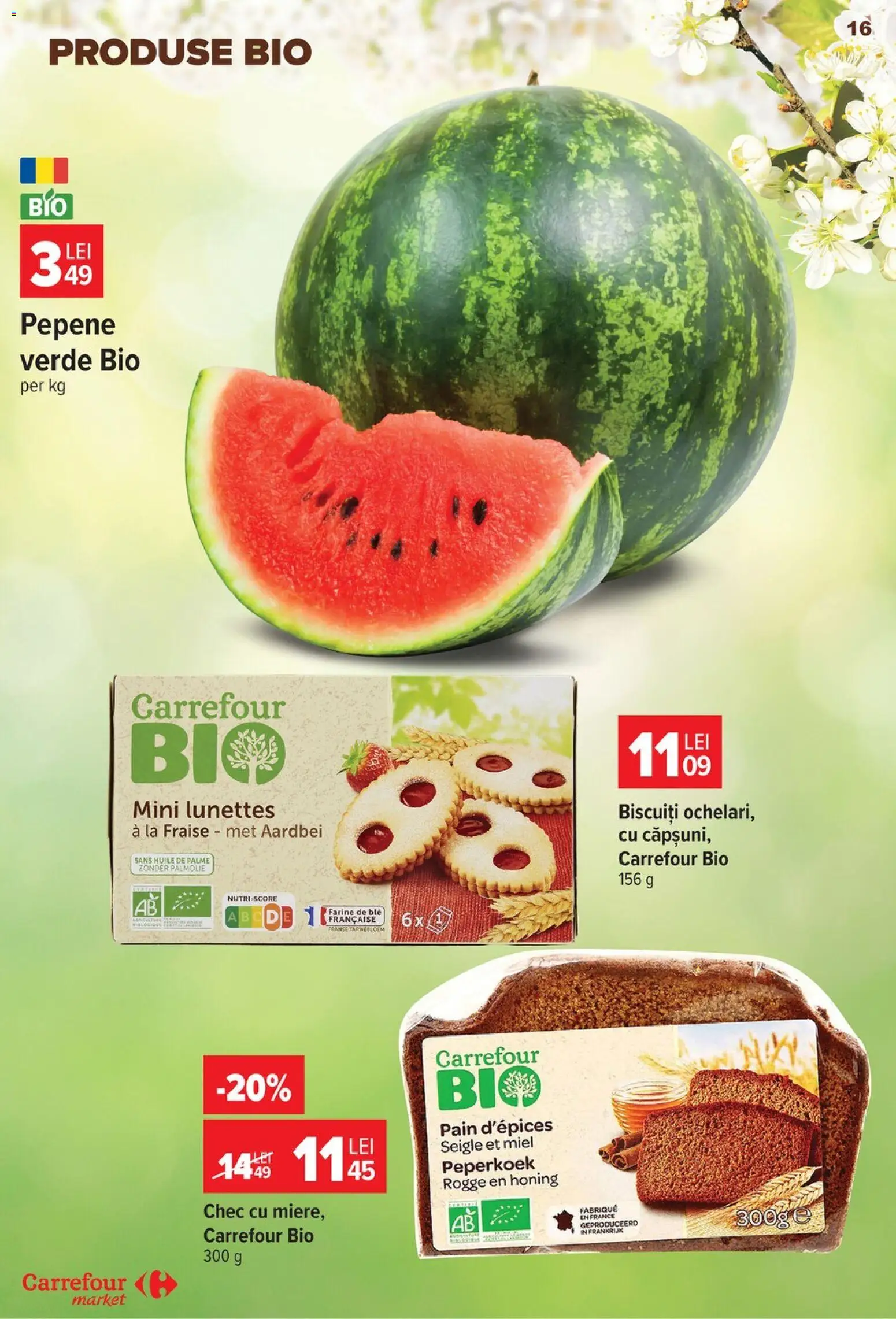 Noul catalog Carrefour – valabil de la 22.07.2026 | Pagină: 16 | Produse: Şerit ödül, Pepene Verde, Biscuiți