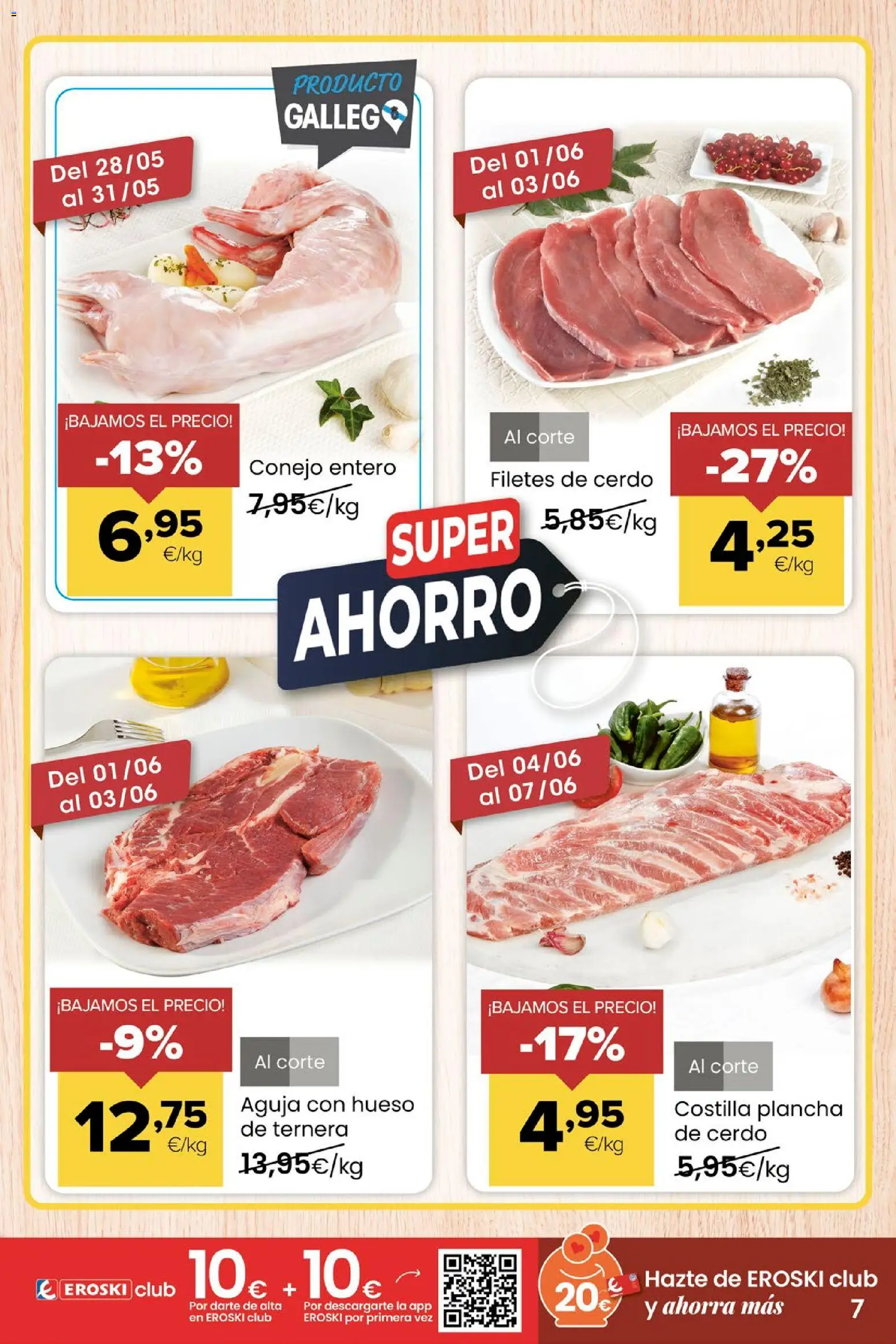 Eroski Miramos por ti! │ válido desde el 28.05.2026 | Página: 7 | Productos: Cerdo, Plancha