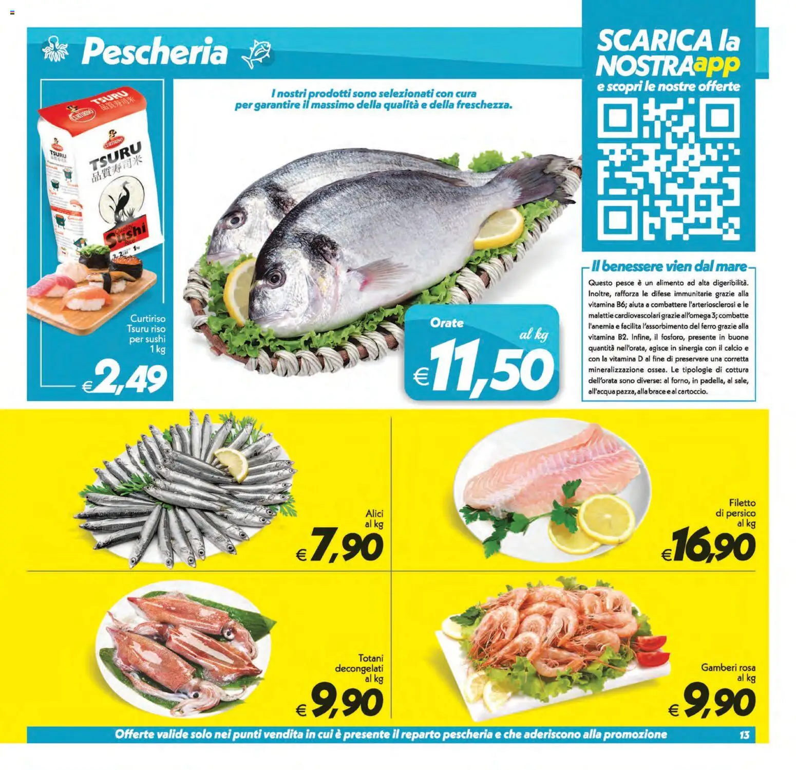Volantino SuperConveniente del 31/07/2026 | Pagina: 13 | Prodotti: Riso, Gamberi, Sushi, Alici