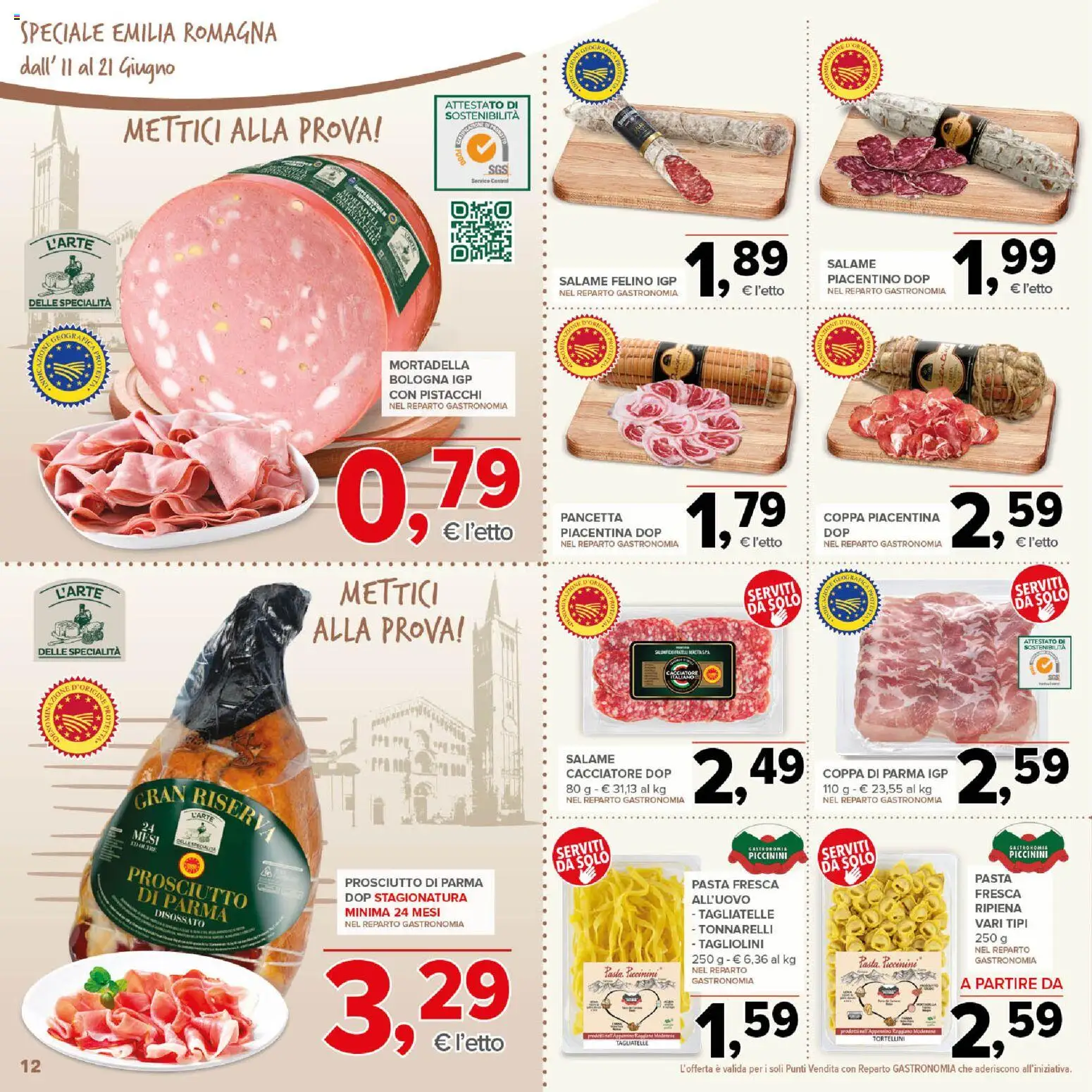 Volantino Todis del 11.06.2026 | Pagina: 12 | Prodotti: Salame, Prosciutto, Mortadella, Pistacchi