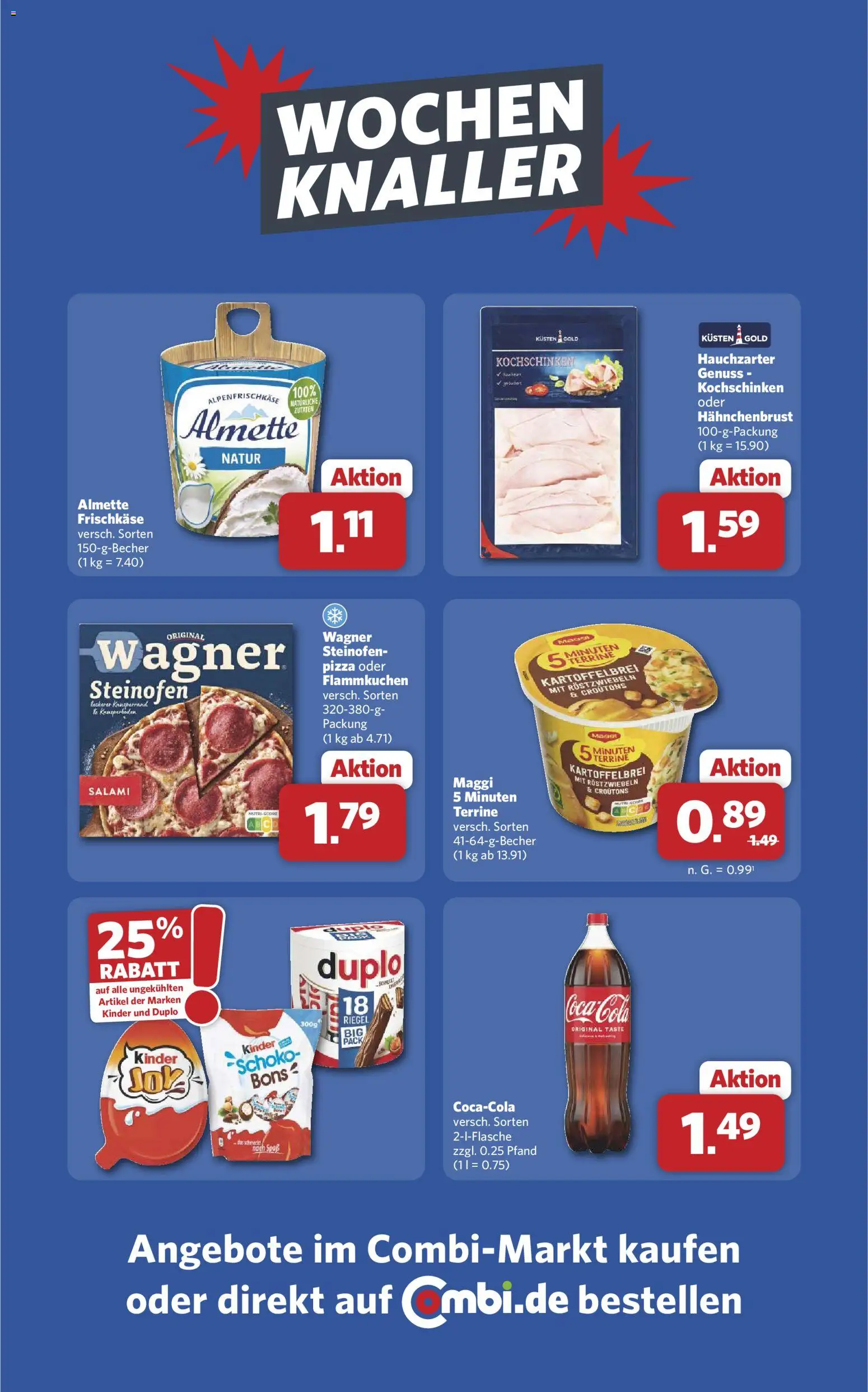 Combi Wochenknaller – gültig ab 24.05.2026 | Seite: 1 | Produkte: Maggi, Pizza, Frischkase, Hahnchenbrust