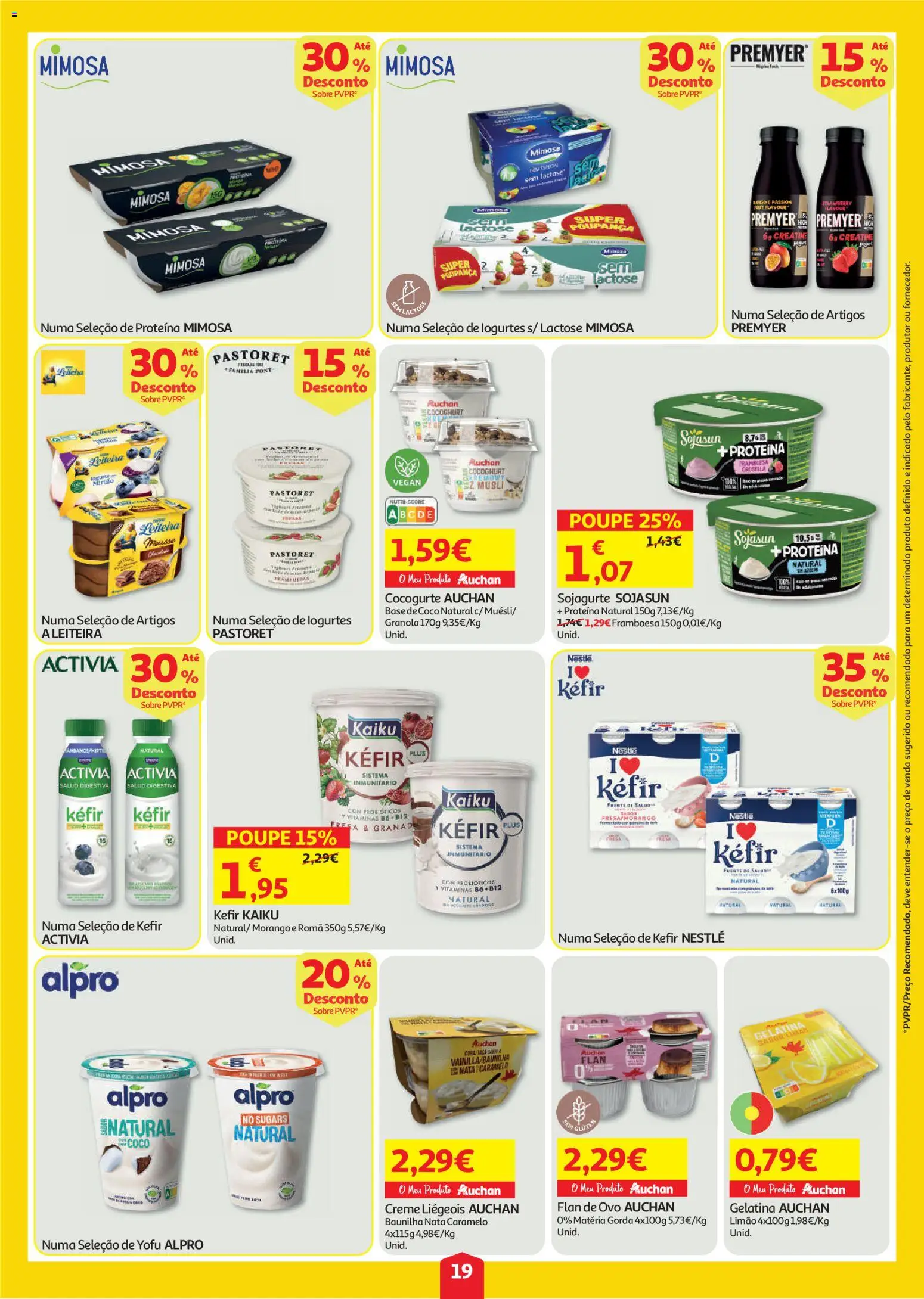 Auchan folheto │ válido de 30/07/2026 | Página: 19 | Produtos: Granola, Kefir nestlé, Nata, Proteina